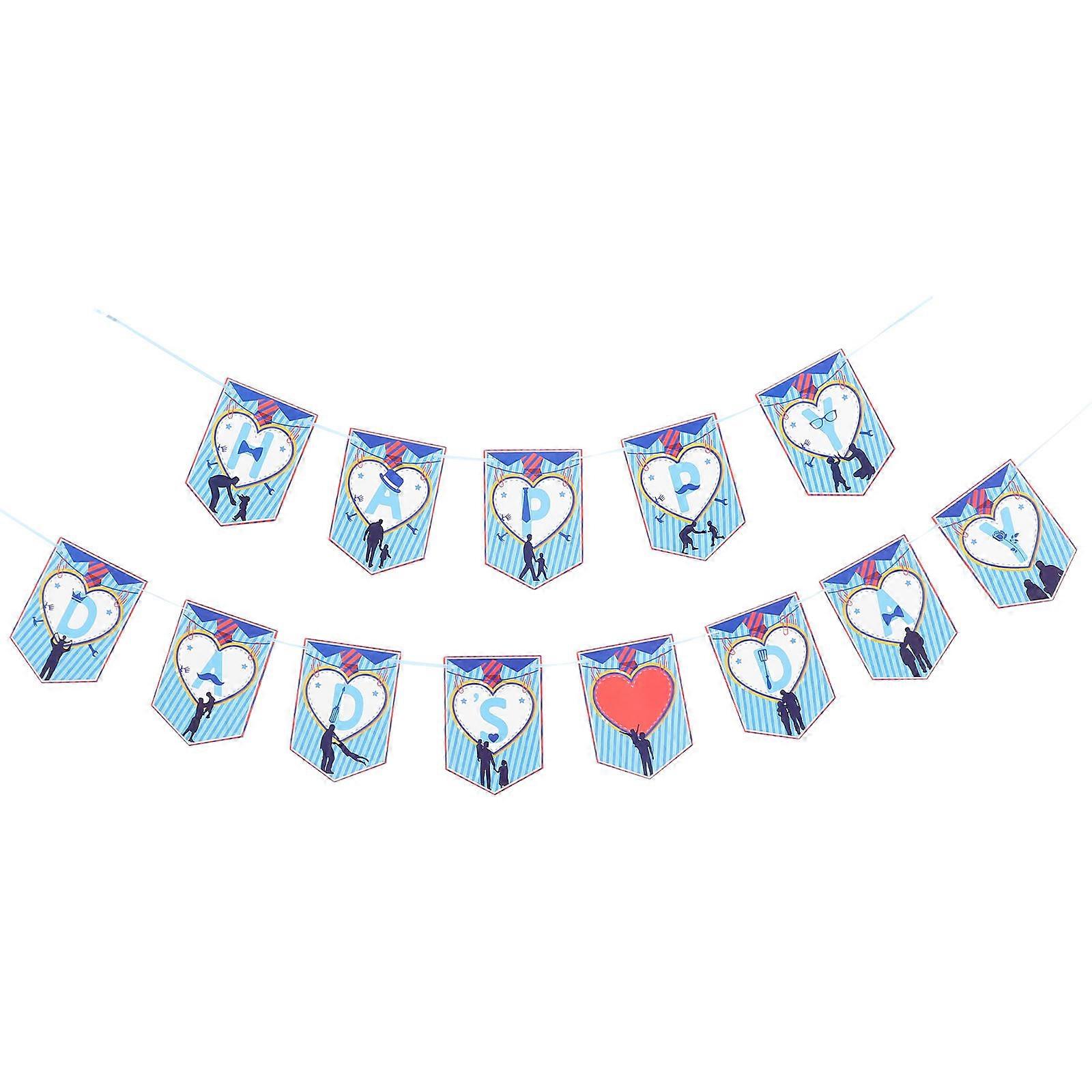 Happy Father's Day Banner 1 Set Of Paper Banners Simple Design Suitable For Family And Friends Gatherings