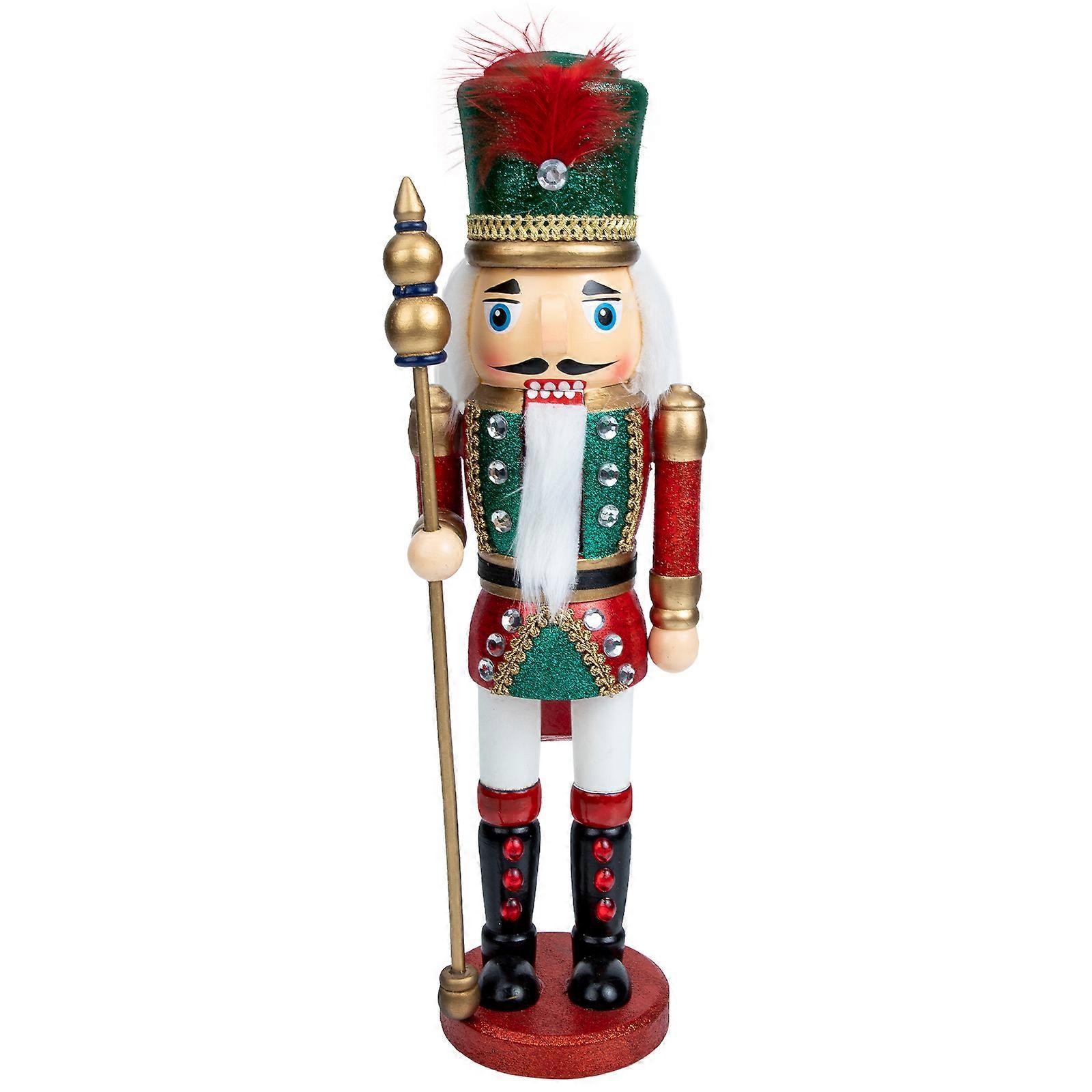 Wooden Nutcracker Figurine for Decor with Premium Craftsmanship and Multi Color 7 Inch