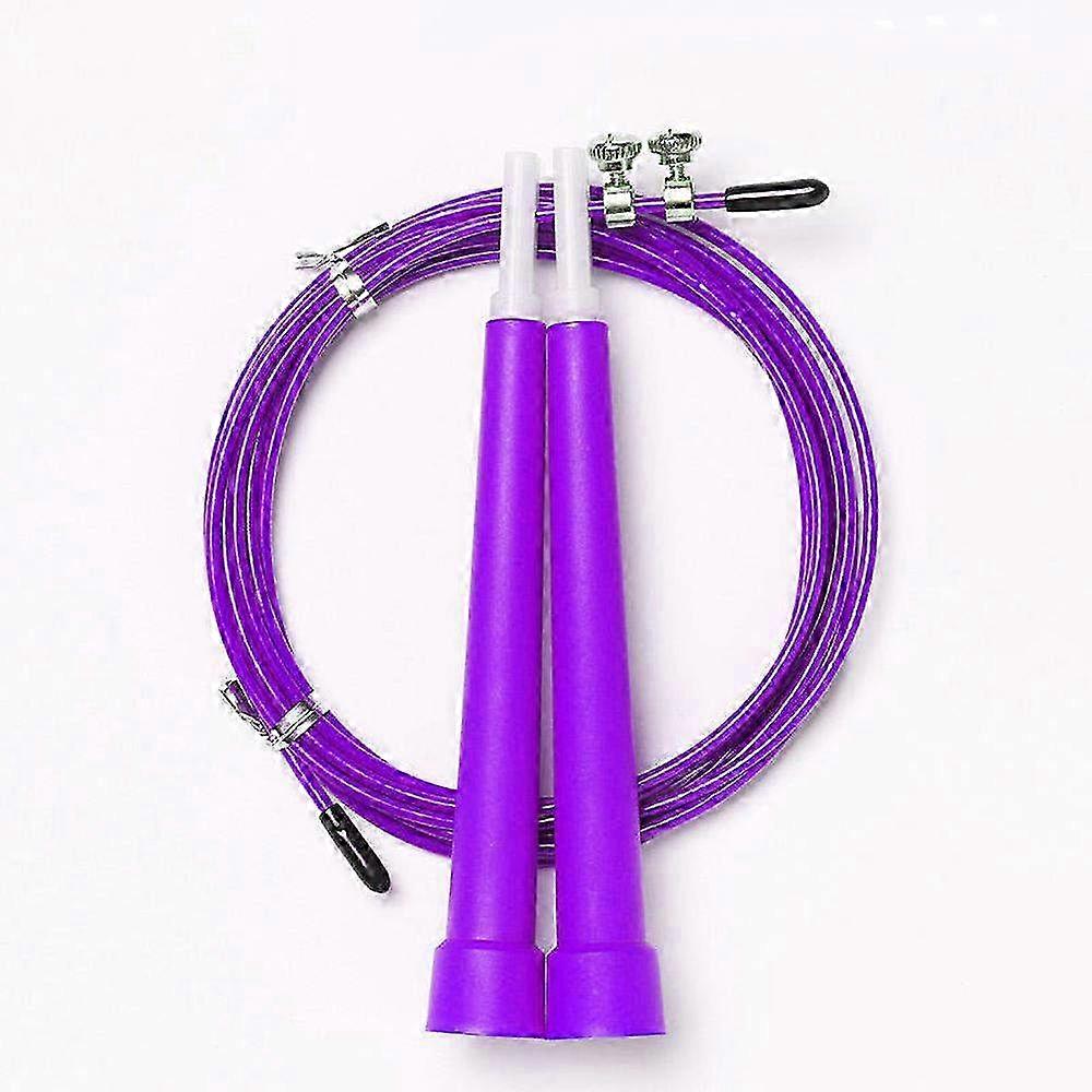 Lightweight Skipping Rope with Plastic Handles & 2 Replacement Ropes - Perfect for Fitness Exercise, Purple Color