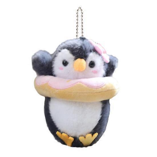 Doll Pendant Keychain Penguin Design Bright Colors Keyring Pendant Easy to Find Keys Fine Sewn Keychain Charm