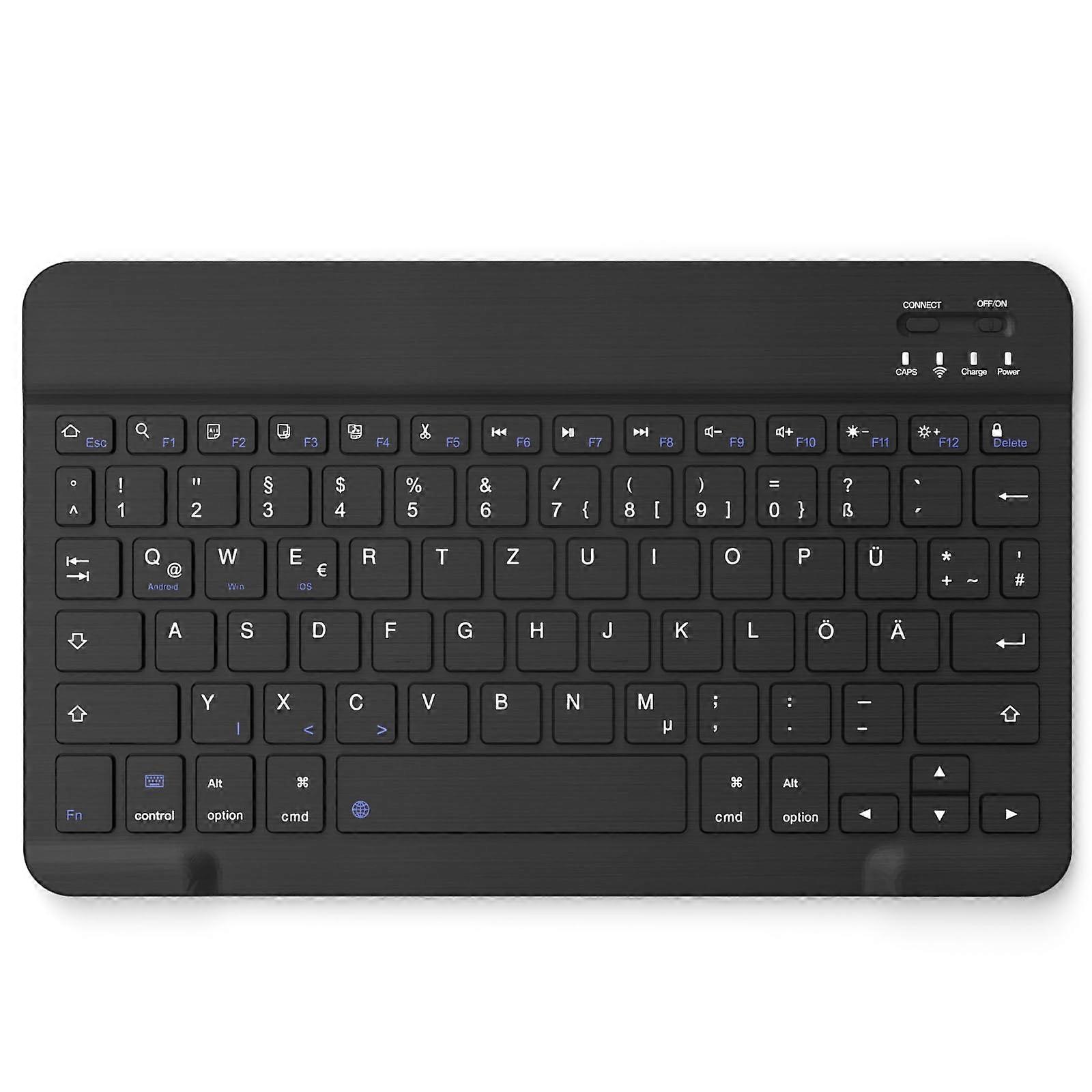 German Bluetooth Keyboard for iPad 10.9 10.2 9.7 Air 6 5 4 3 iPad Pro 11 10.5 9.7 QWERTZ Layout Black Wireless Keyboard