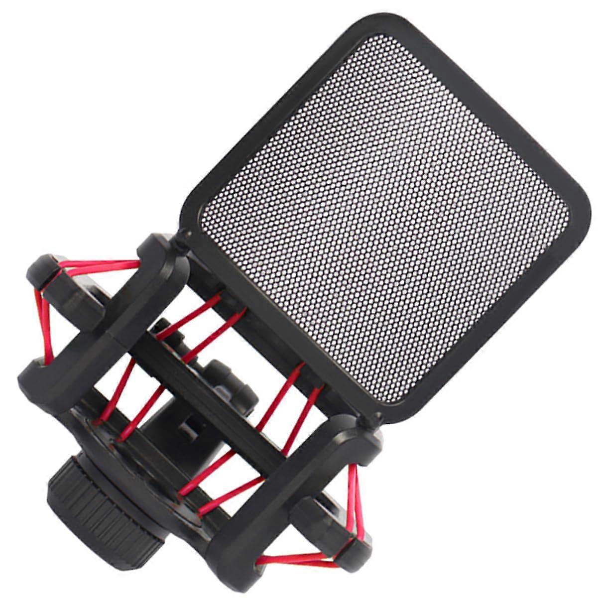 Microphone Shockmount Holder with Wind Protection Absorption Foam for Studio and Applications Portable Vocal Booth PC Protection Against Wind