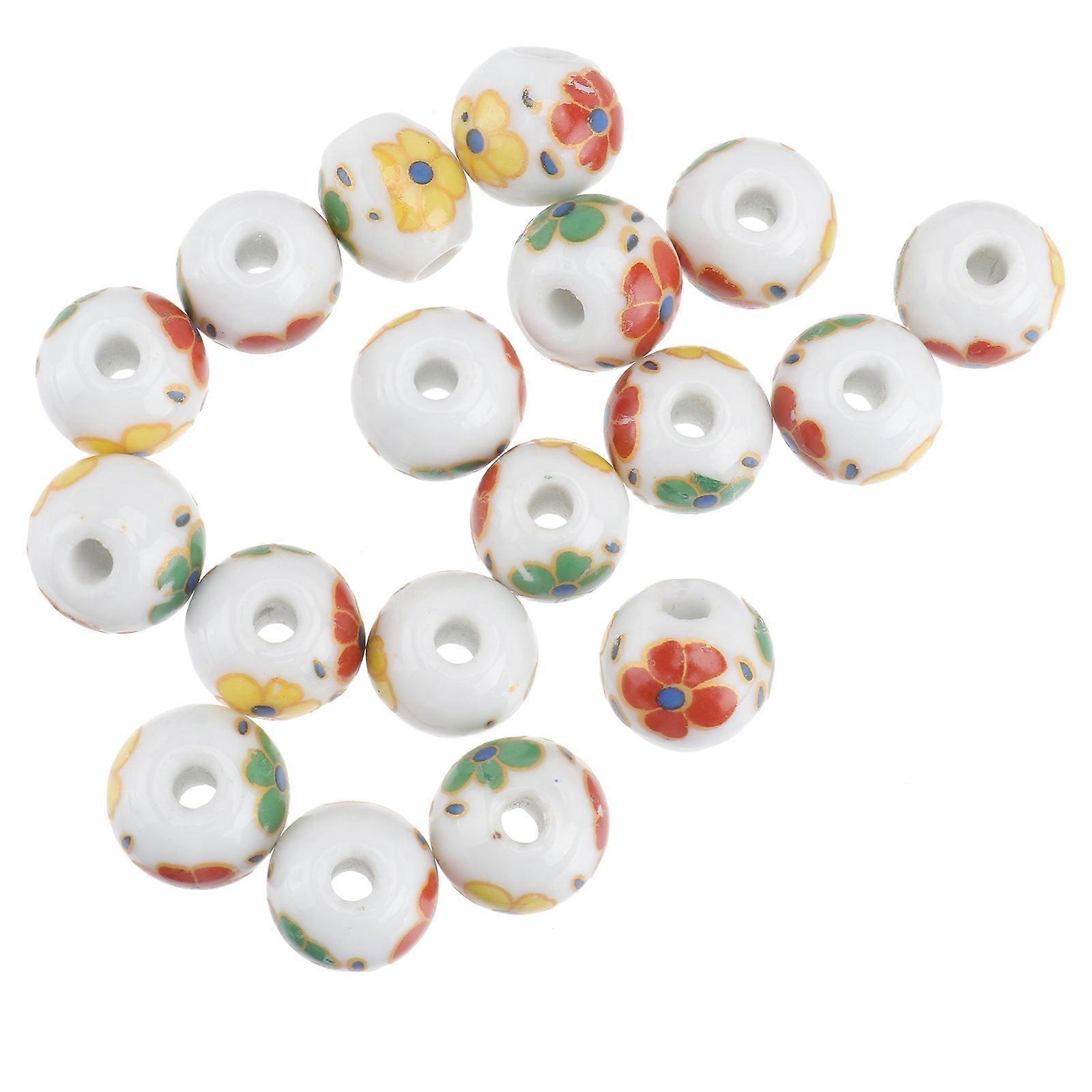 50Pcs Diy Bracelet Beads Made of Ceramic Material Ideal for Jewelry Making and Craft Projects