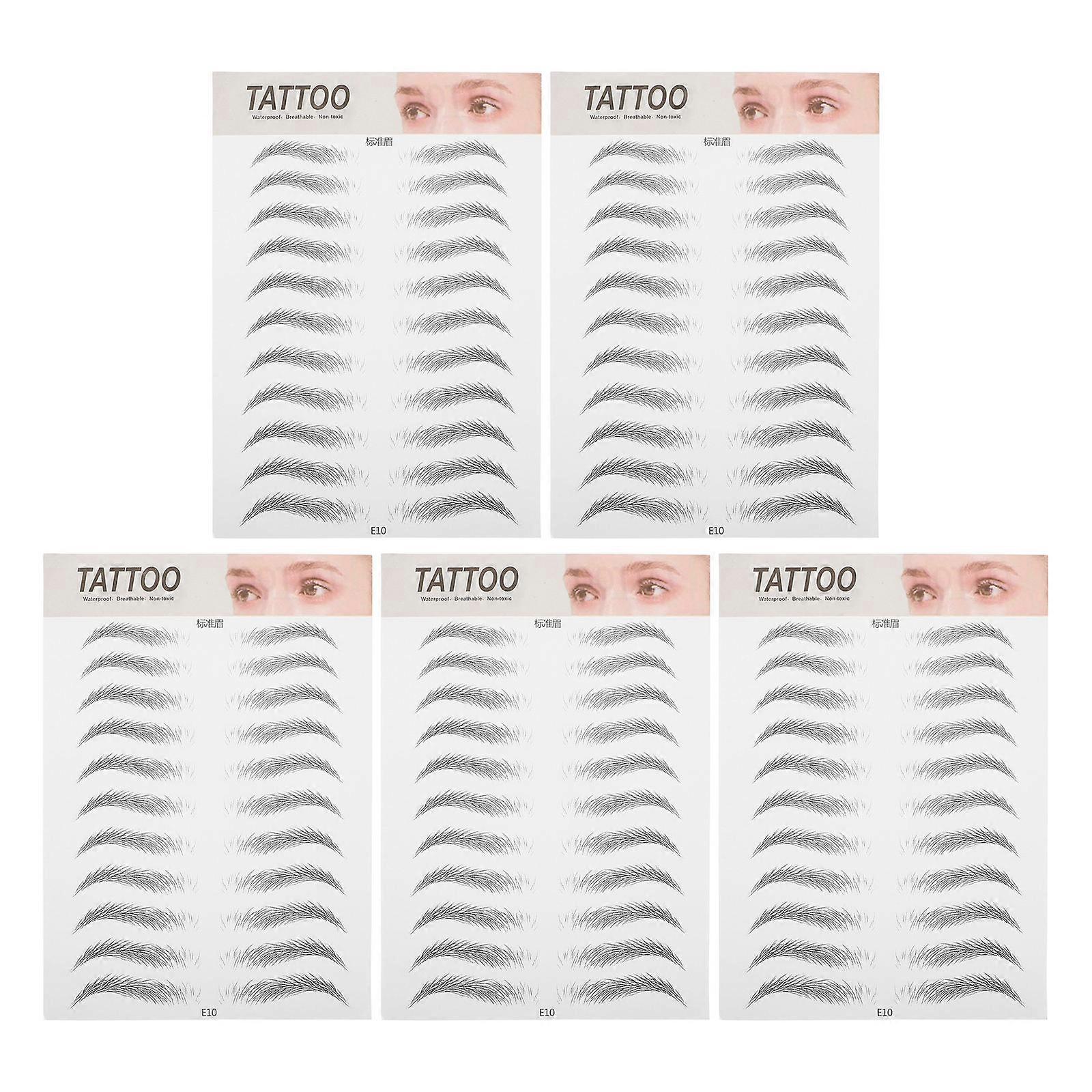 Stick On Eyebrows Waterproof Temporary Tattoo High Adhesion Versatile Use Easy Application Realistic Appearance 5Pcs