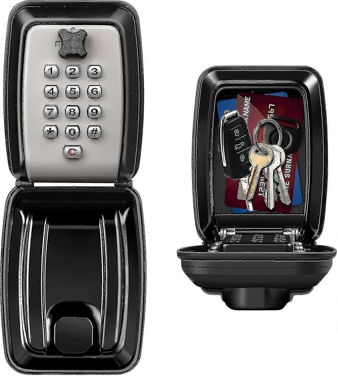 Large Outdoor Key Lock Box with Wall Safe for Secure Storage