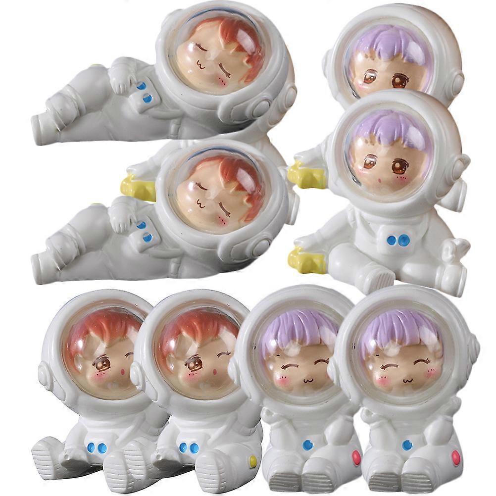 Classic Spaceman Statue Home Decor Ideal For Universe Themed Parties Kids Friends 8Pcs