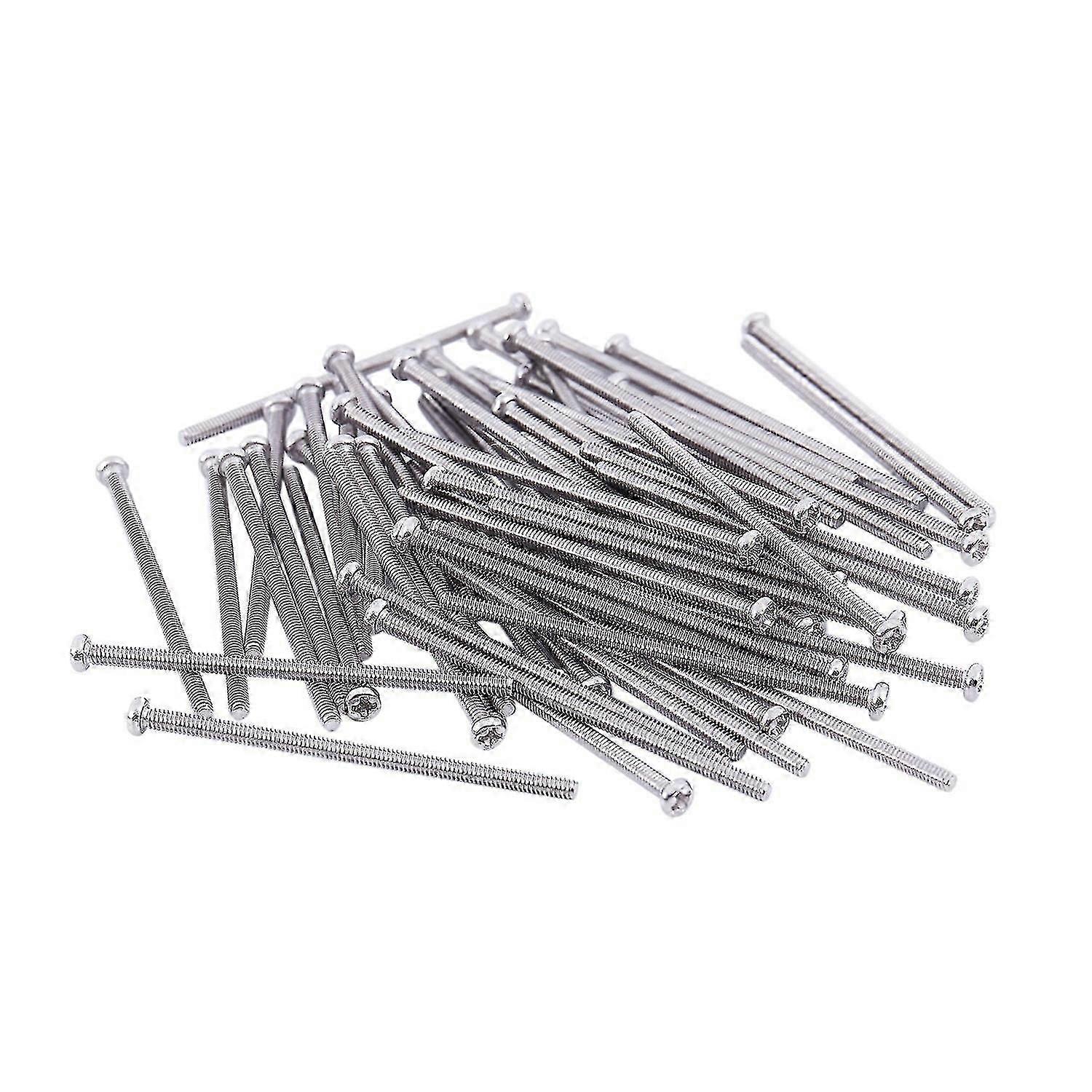 60 x sølvfarvede M2 * 40 mm 304 rustfrit stål rundhovedede skruer