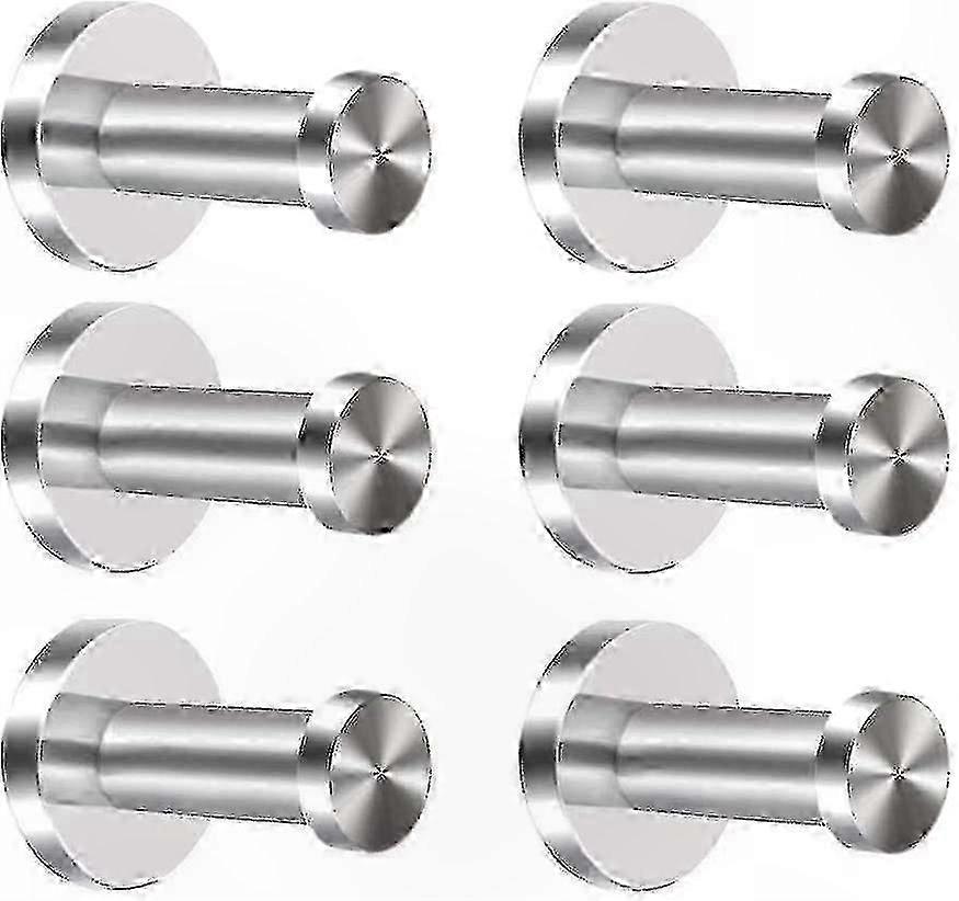 Paquet de 6 crochets de montage mural robustes, porte en acier inoxydable nickel brossé et porte-serviettes pour un usage domestique