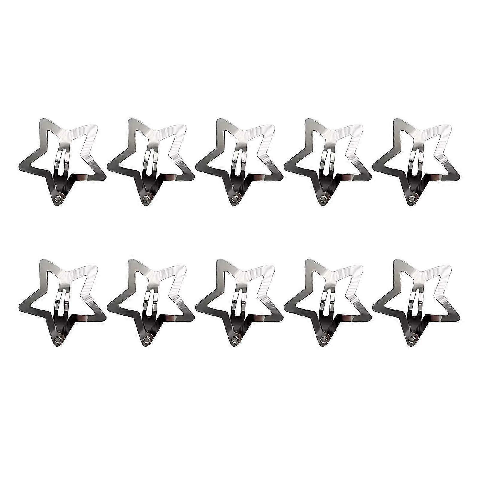 10 Pcs Metal Snap Hair Clips Star Hair Barrettes Hair Accessories For Women Girls