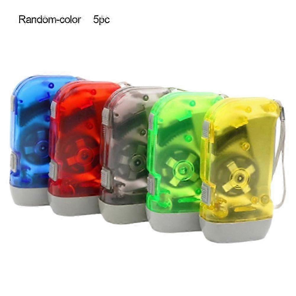 5-Pack Hand Crank Flashlights - Battery-Free Emergency LED Light for Camping