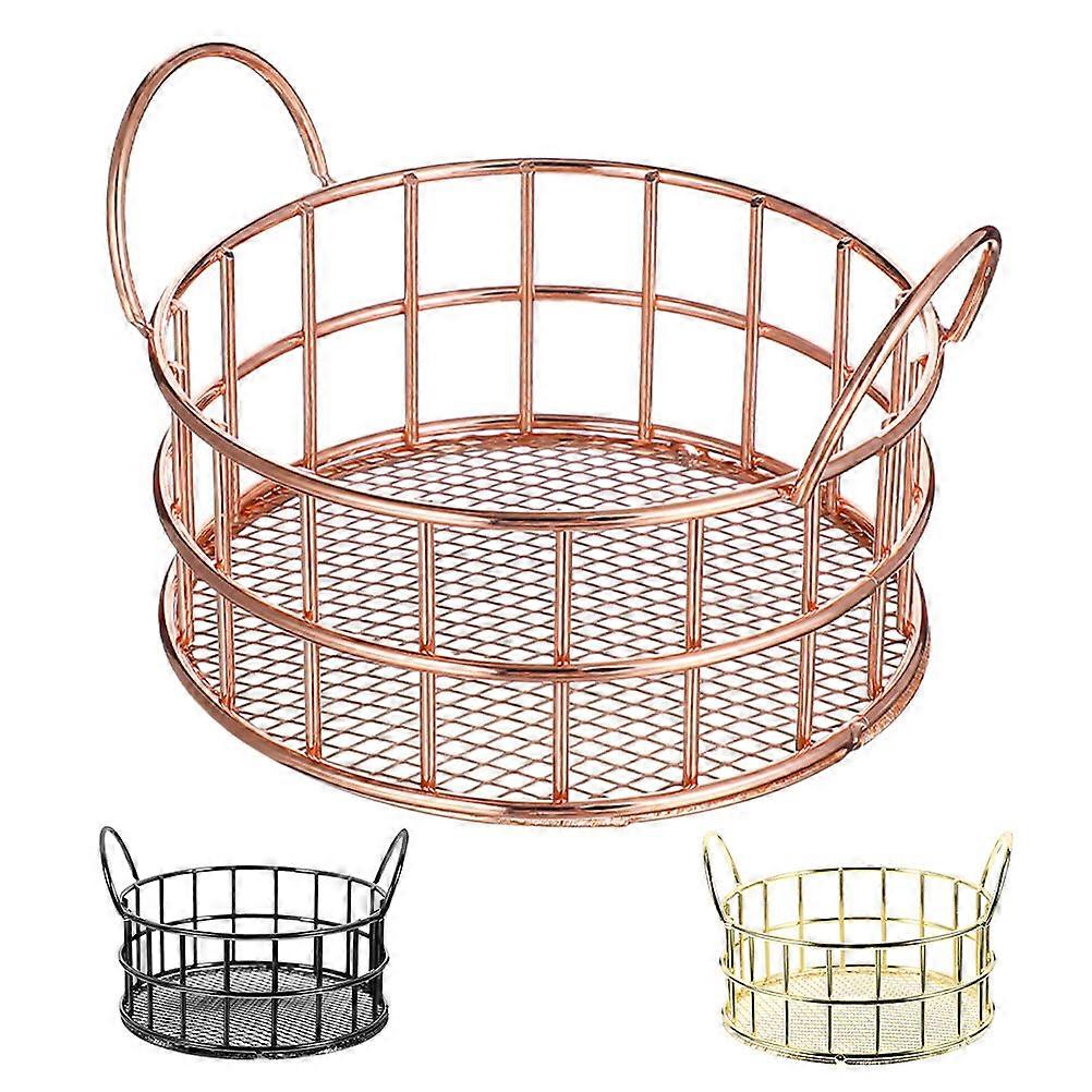 Assorted Color Desk Storage Box for Storage 3Pcs Wrought Iron Wire Basket