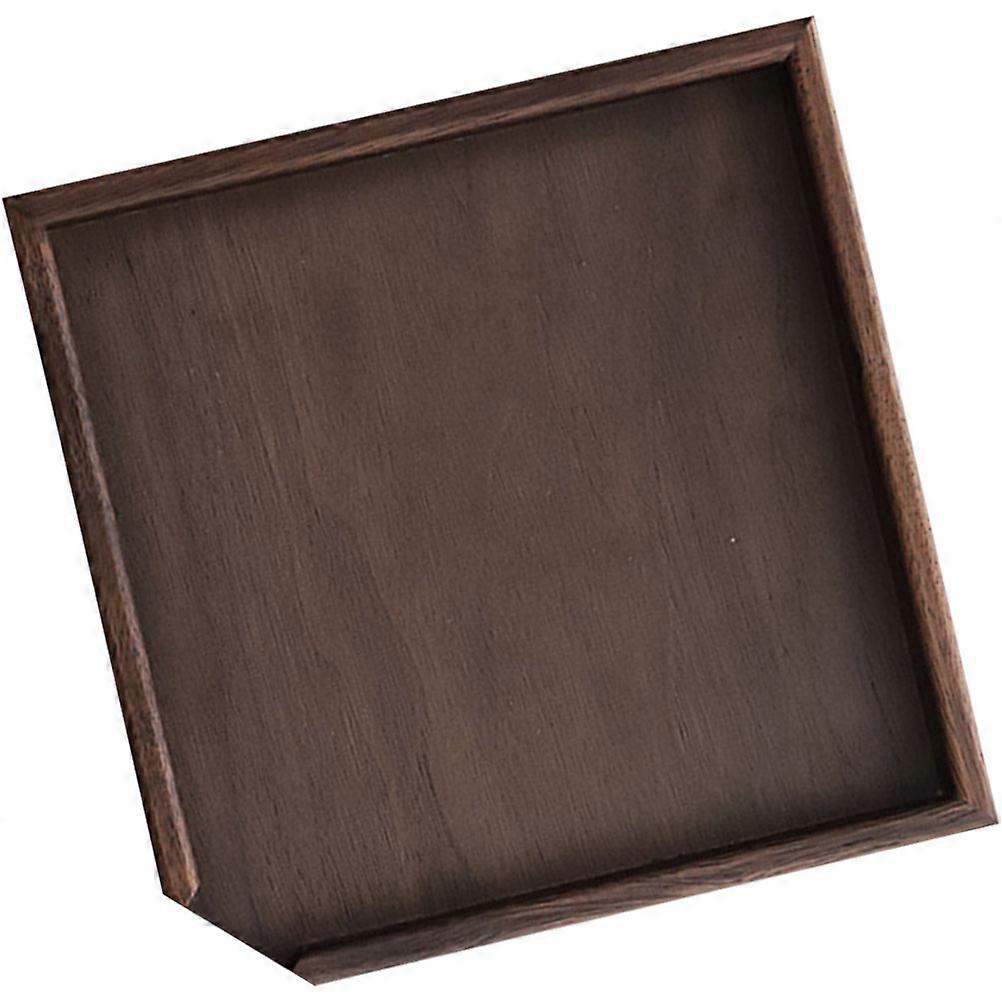 Wooden Tea Tray in Coffee Color for Home Use with and Compact Size 11.8x7.9 Inches