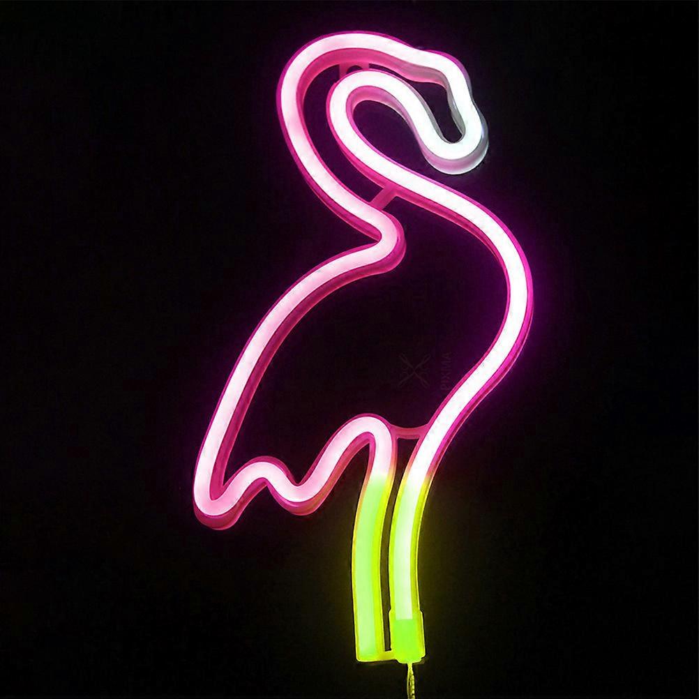 Flamingo Shaped LED Neon Lamp For Study Environment Kids Companion 1Set