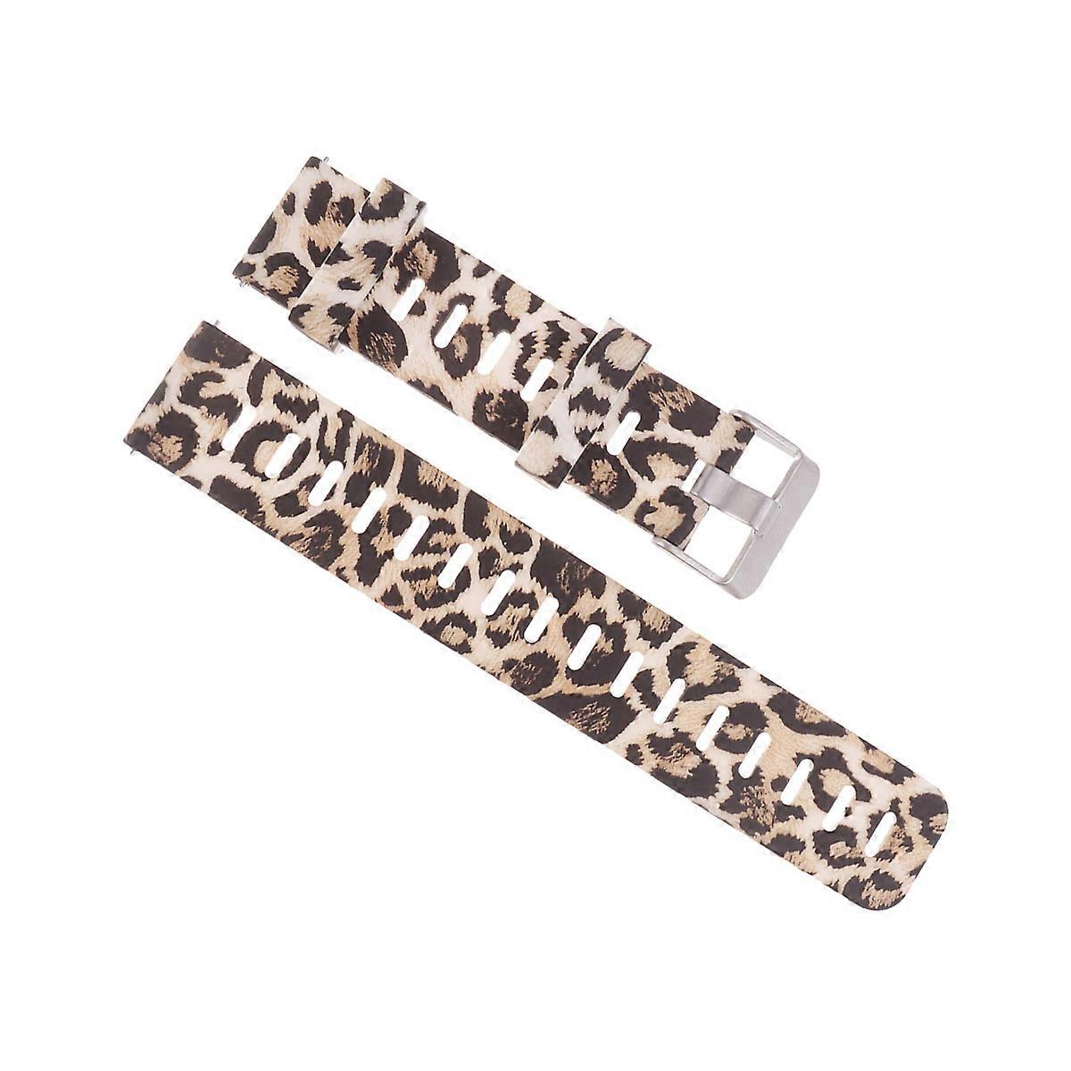 Leopard Print Comfortable Silicone Watch Strap Compatible for Bip Ideal for Replacing Old Bands 0.8 Inches Wide