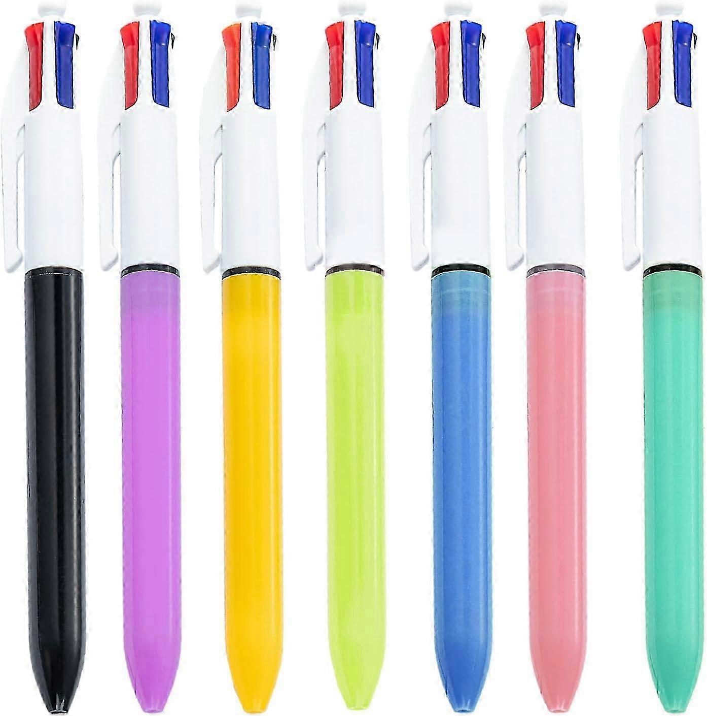 7-in-1 Multi-Color Retractable Ballpoint Pens, 4 Colors in 1 Pen, 1.0mm Medium Point, 7 Pack