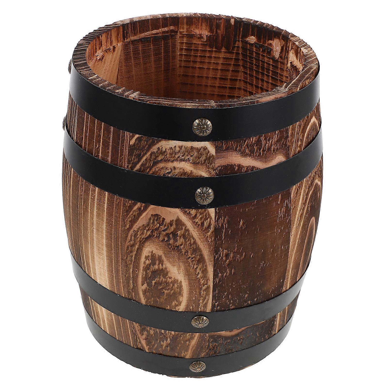 Retro Wooden Cutlery Holder Compact Utensil Chopstick Organizer Carbonized Oak Container for Forks Spoons Kitchen Countertop Dining Table Storage