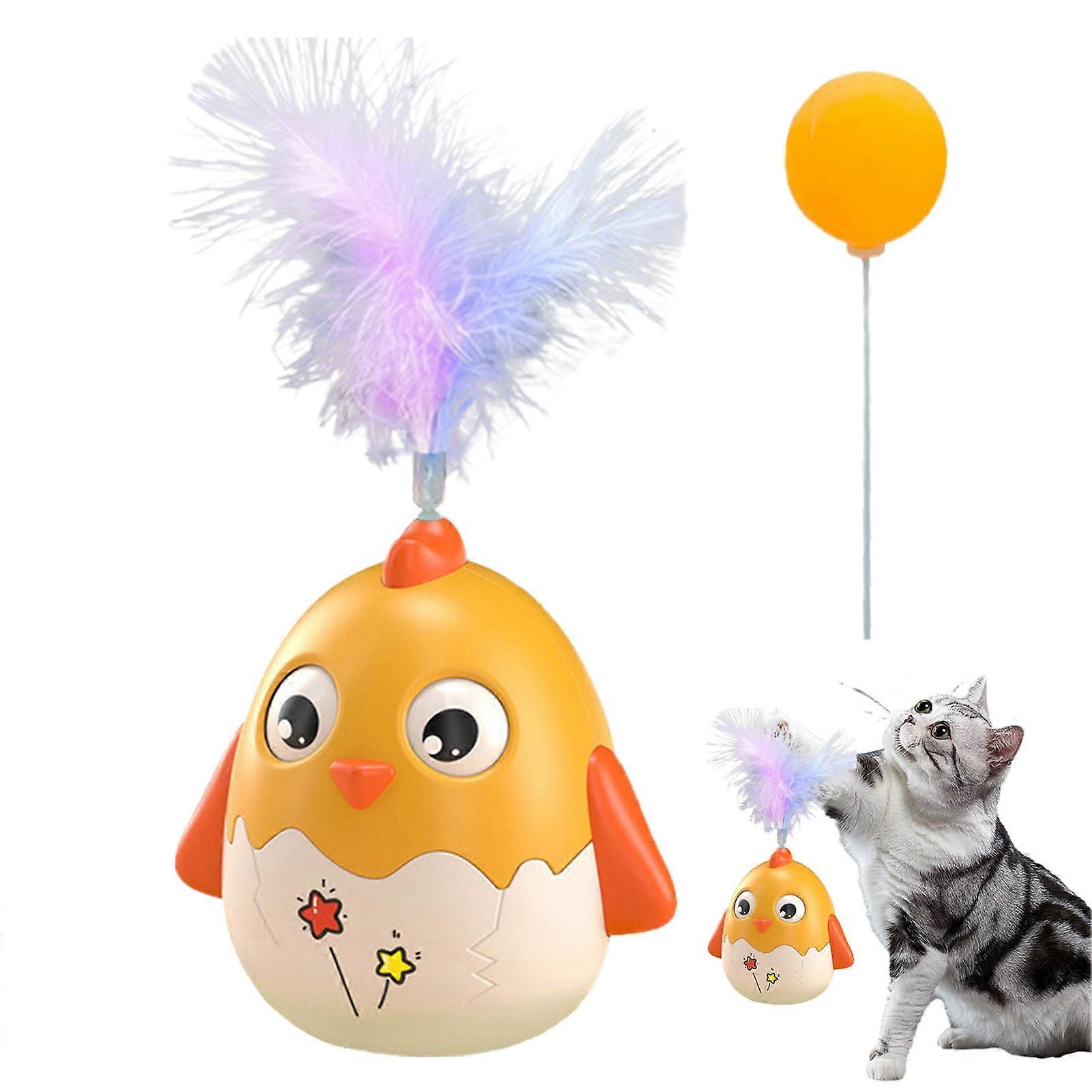 Springy Cat Toy, Cat Toy with Feather and Ball Teaser  Toy with Bell for Entertainment  Indoor Hunting Play to Stimulate and Prevent Boredom