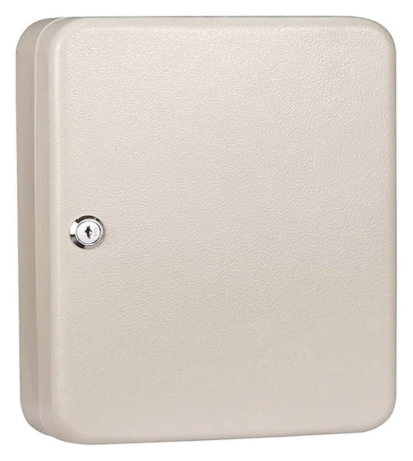 Key Cabinet 28-Hole, Wall-Mounted, White Durable Key Management Box For Office And Car Keys
