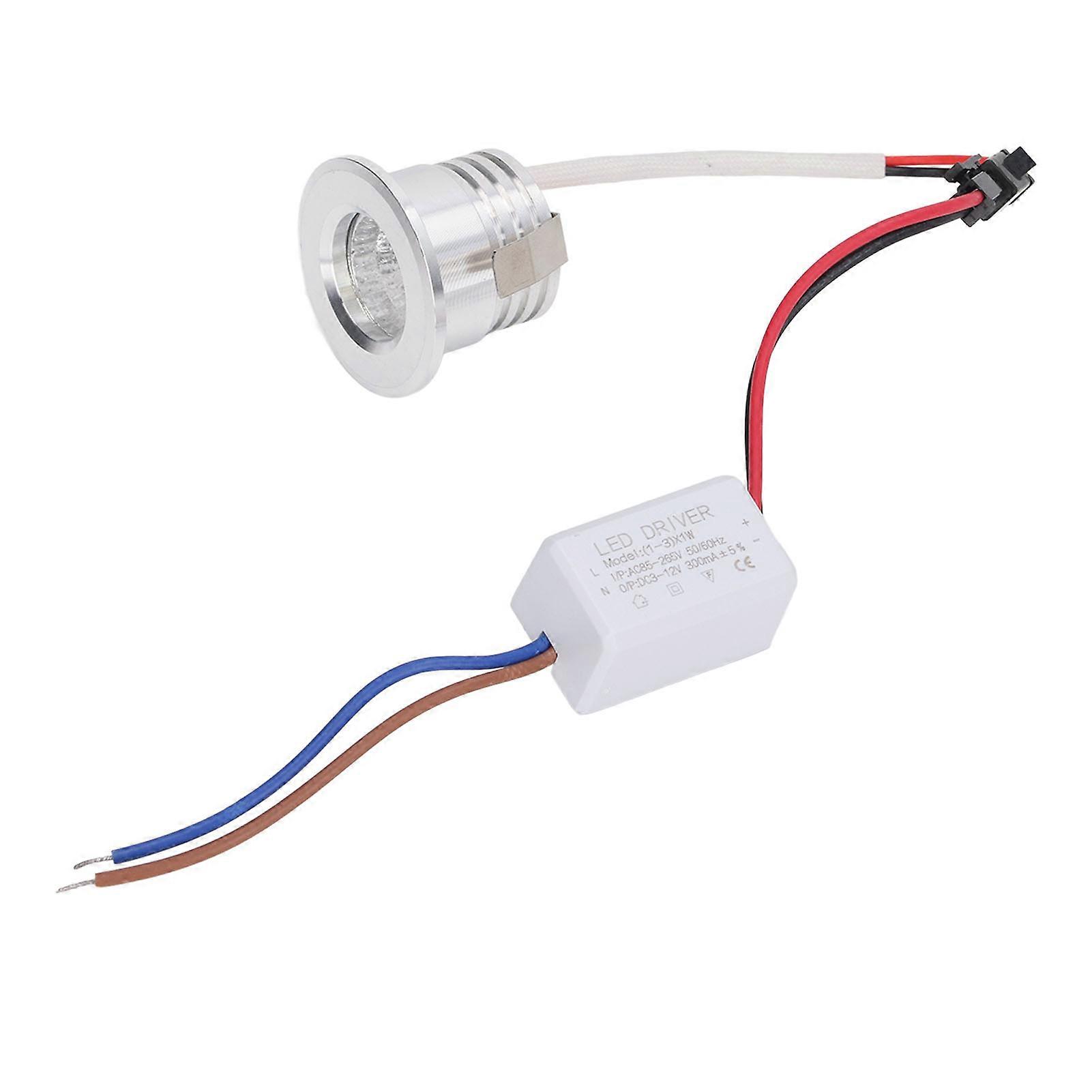 Mini COB Stable Heat Dissipation LED Recessed Ceiling Spotlight 3W Silver Lamp Body AC85‑265V