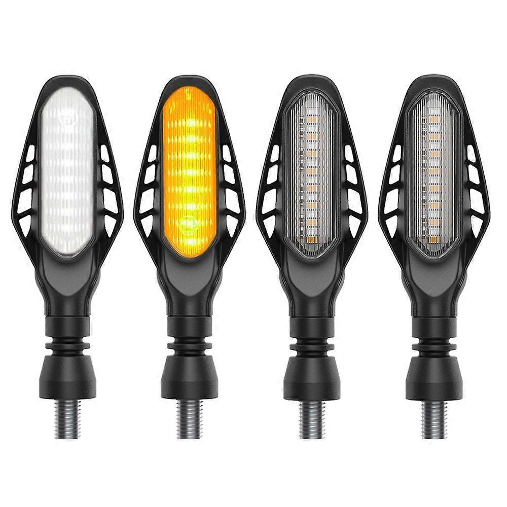 4 PCS Modified Motorcycle 16LEDs Brake Turn Tail Light, Transparent Shell