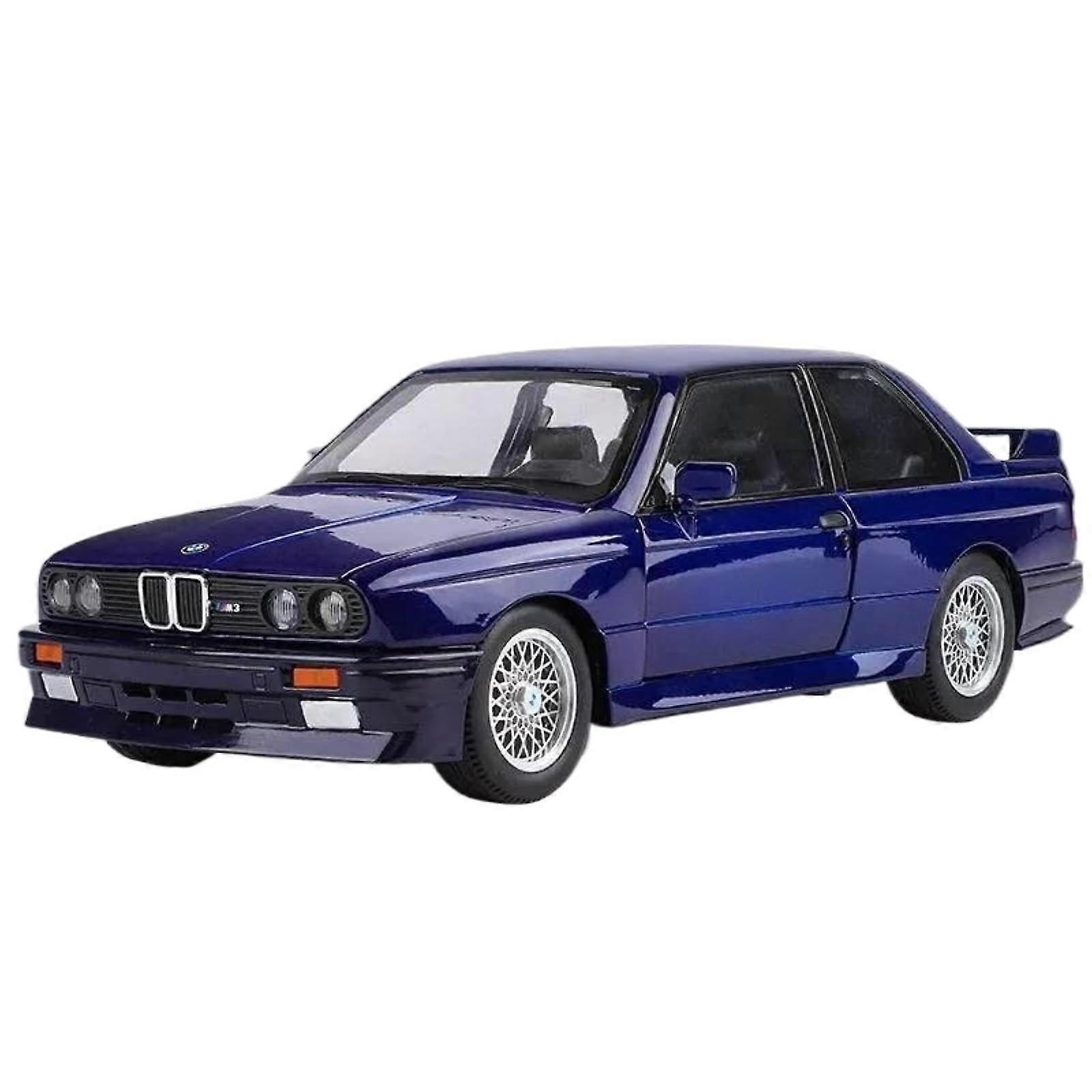 1:24 Scale Model Car for BMW M3 E30 Alloy Miniature DieCast Metal Scale Car Model with Sound and Light Collection Finished Auto Model (Blue 1)