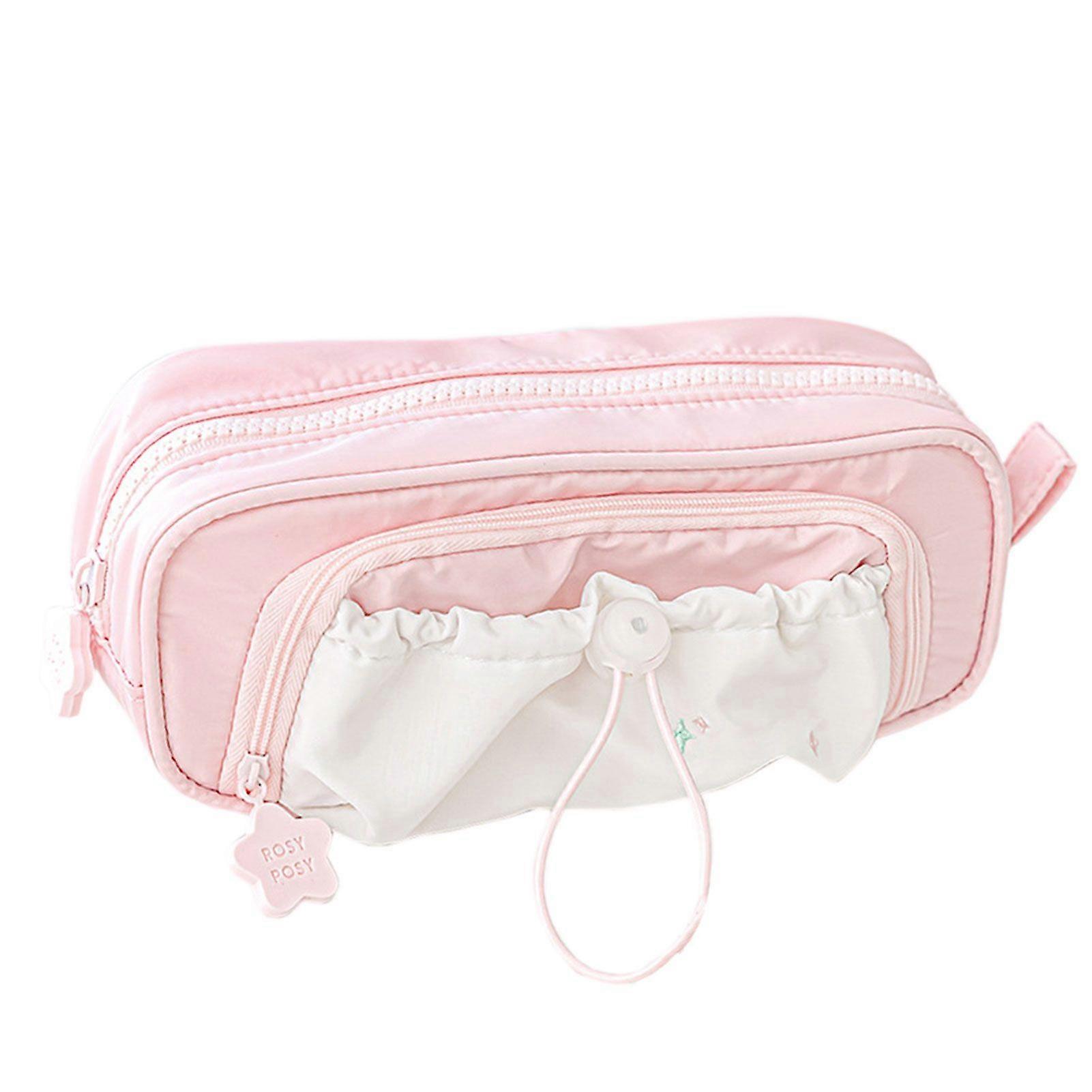 Rosy Posy Pencil Case Large Opening Drawstring Pouch Cute Aesthetic Stationery for School Office Sup