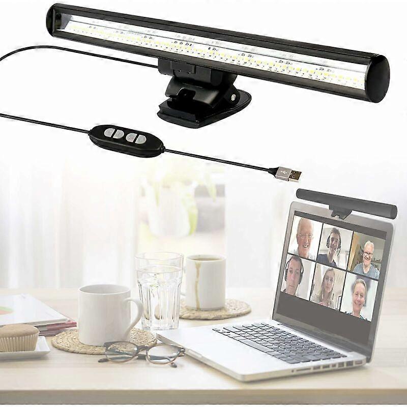 LED laptop lamp, ideal for video conferencing, with multiple brightness levels.