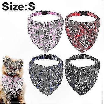 Adjustable Pet Bandana Set for Small and Medium Dogs & Cats - 4 Pack Neckerchiefs for Puppies and Kittens