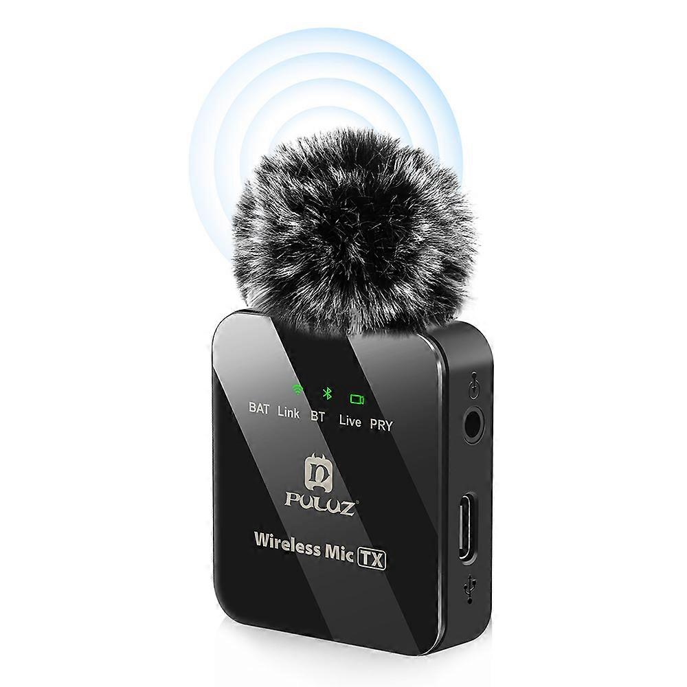 TKdaddy PULUZ PU3153B Sistema microfonico lavalier wireless con monitoraggio in tempo reale per vlog Live Streaming Interview, 1 trasmettitore + 1 ricevitore