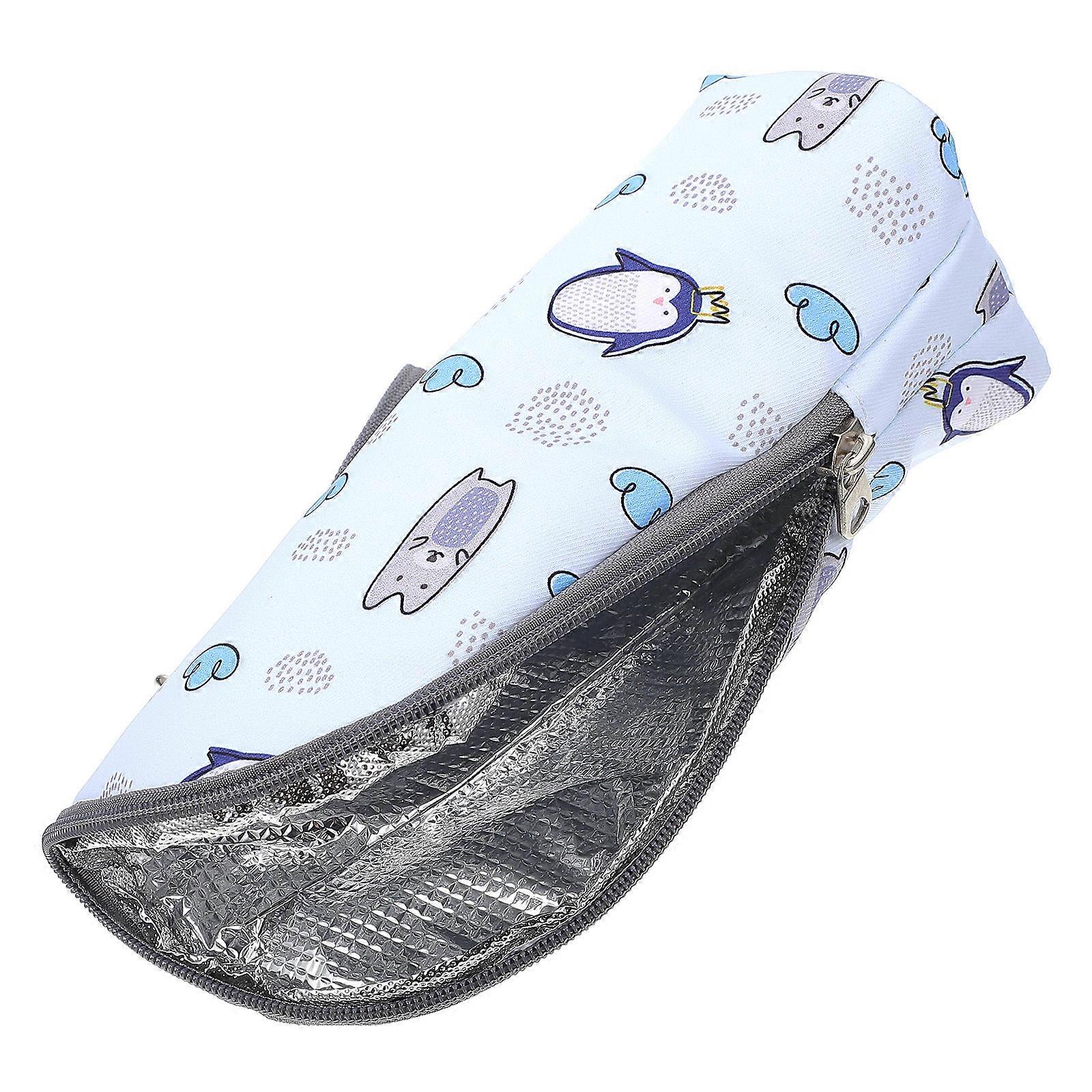 Insulated Milk Bottle Storage Bag, Portable Feeding Bottle Pouch with Hand Strap, Keeps Milk Warm for Hours, Durable Design for Travel