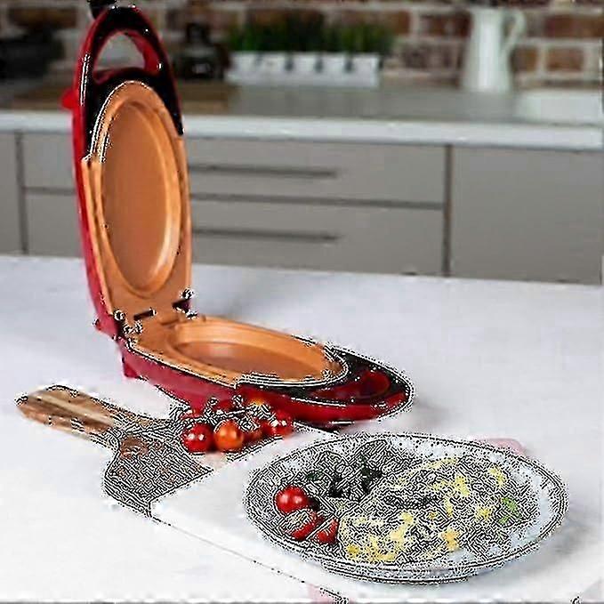 Omelette Pan - Bærbar elektrisk bageplade - To plader Omelet Pan Non-stick Belægning-God