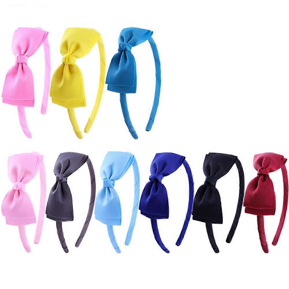 Headband Double Bowknot Hair Band for Christmas Party Favors Assorted Color for Festive Atmosphere Creation 9Pcs