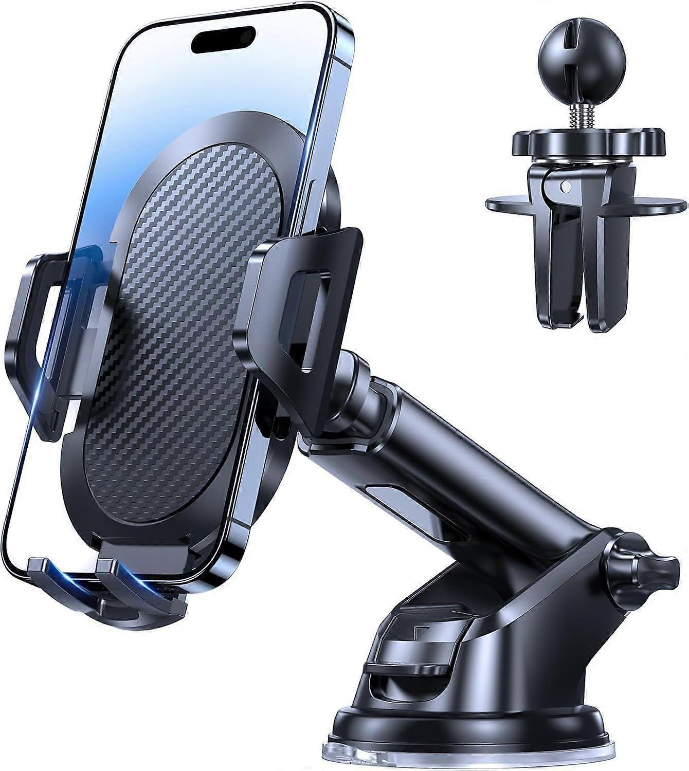 Adjustable car phone holder for dashboard/windshield, 360°rotatable, upgraded strong suction one button release, for 47 inches,for Seat Ibiza.