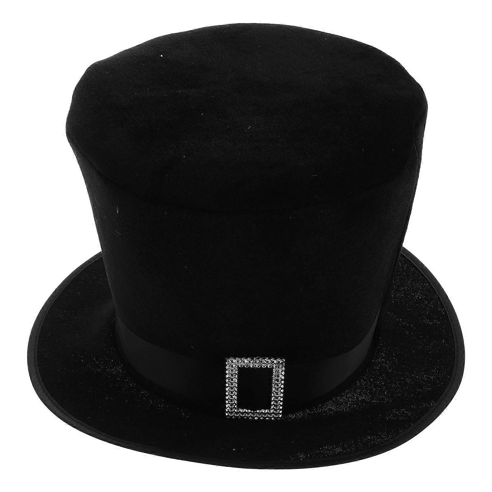 High Hat Black Top Hat for Decor with Buckle Comfortable Stylish Accessory