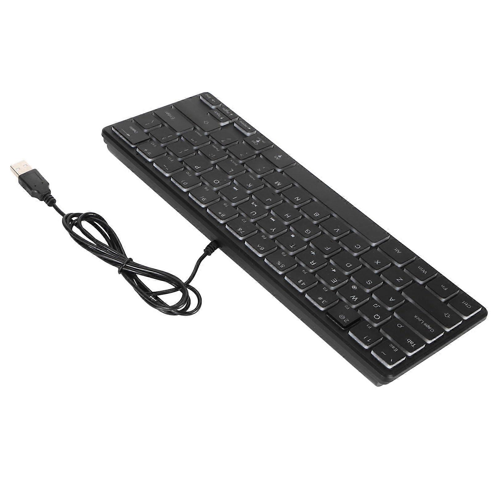 Portable RGB Backlit Gaming Keyboard with Quiet Operation, Compact Small 64 Key USB Wired Keyboard for PC Laptop, Ergonomic Design Ref: 4997