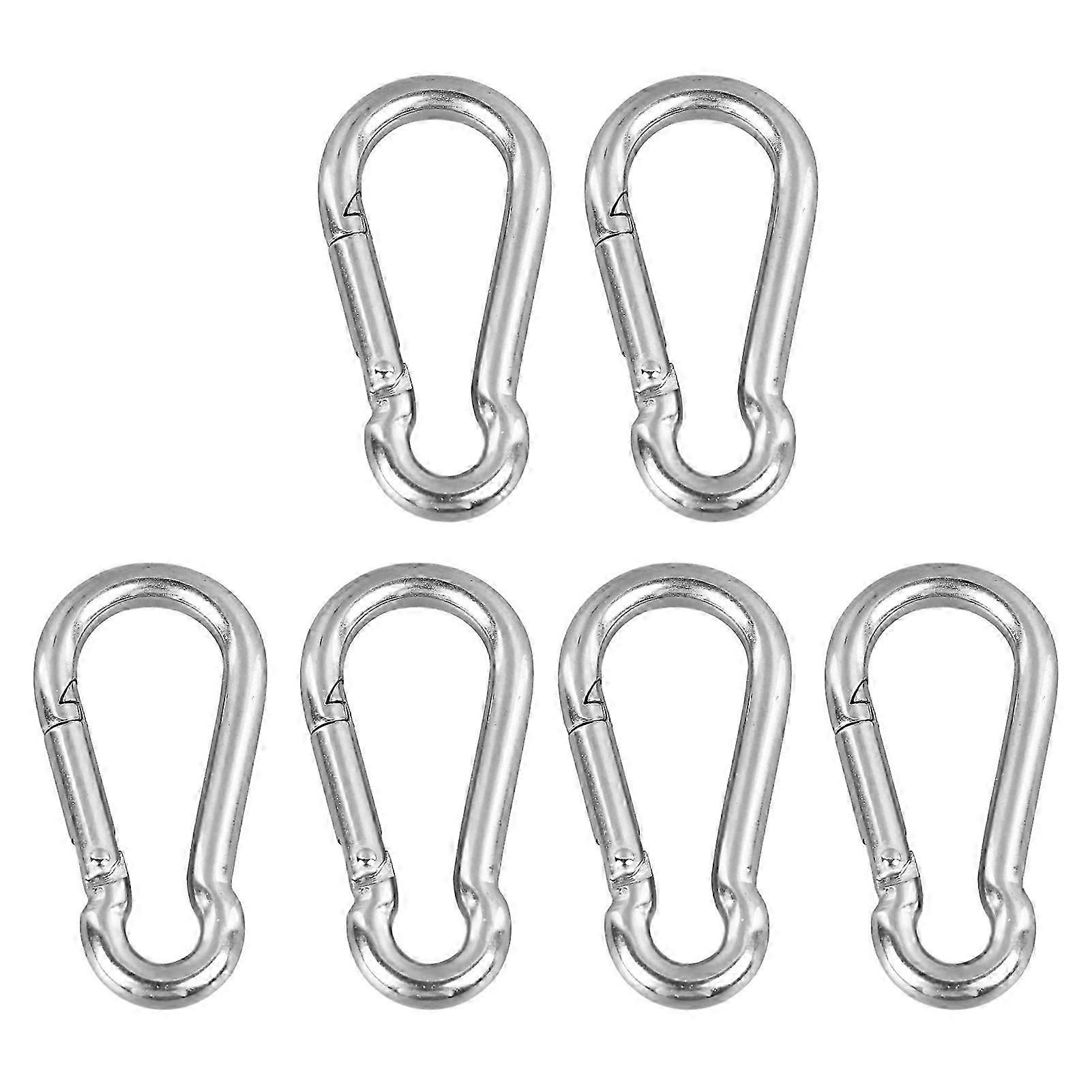 6PCS Spring Snap Hook 80mm 316 Stainless Steel Multifunctional Spring Clips Link Buckle