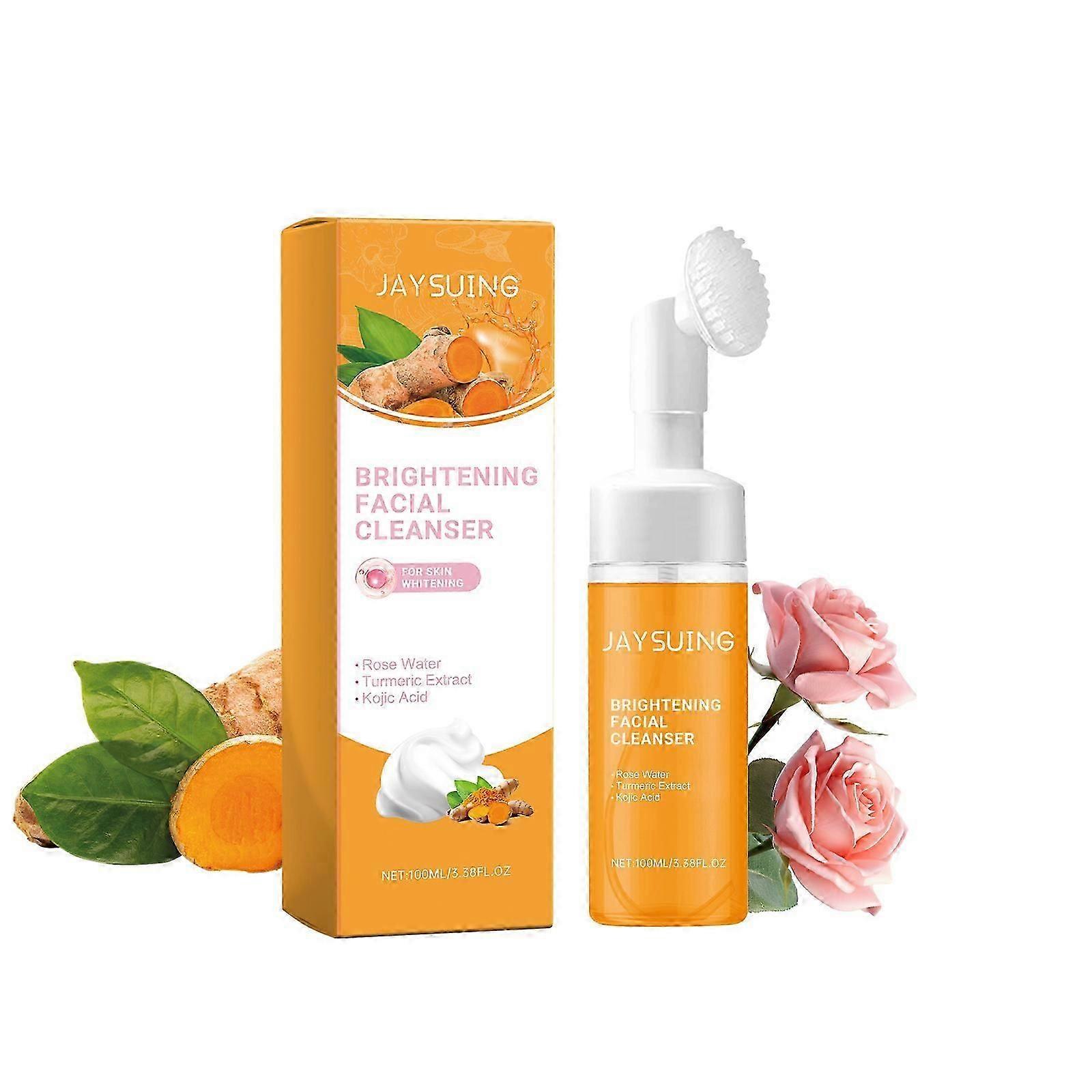 Jaysui Turmeric Cleansing Mousse Gently Cleanses Facial Skin Pores Facial Cleanser Glossy and Moisturizing Skincare
