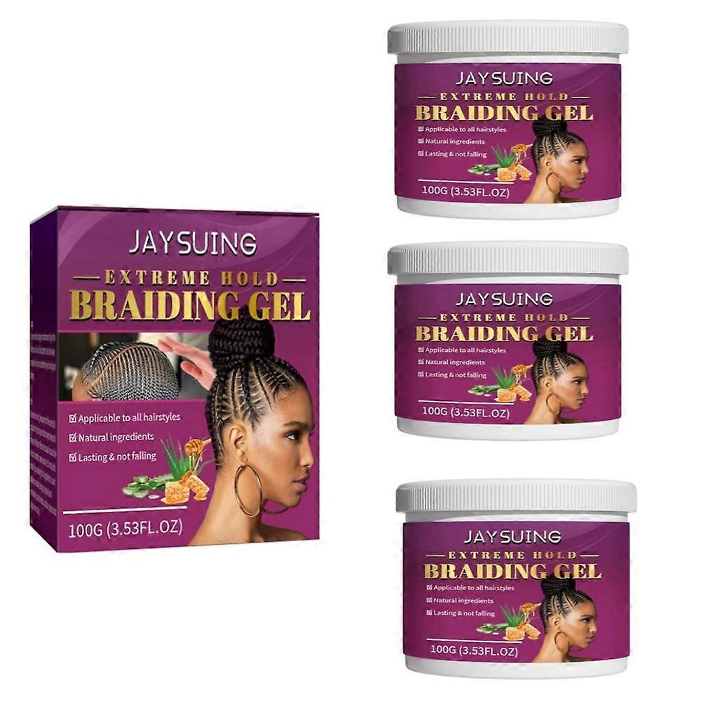 3x 100g Haarflechtgel Styling Wachse Creme Lang anhaltender Twist Starker Halt Pomade Anti-Frizz Schönheitspflege Dreadlocks Styling Wachs