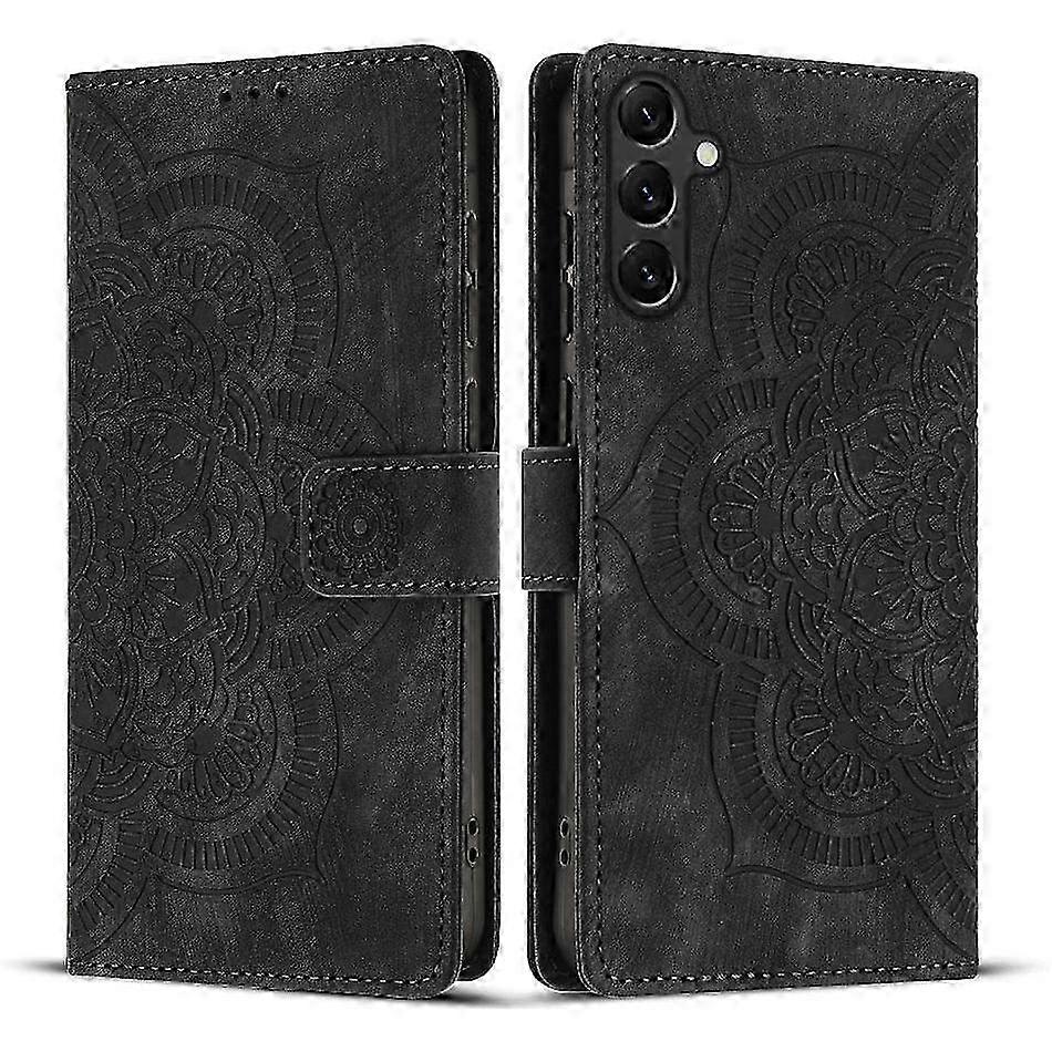 Mandala Embossed Retro Frosted Leather Phone Case