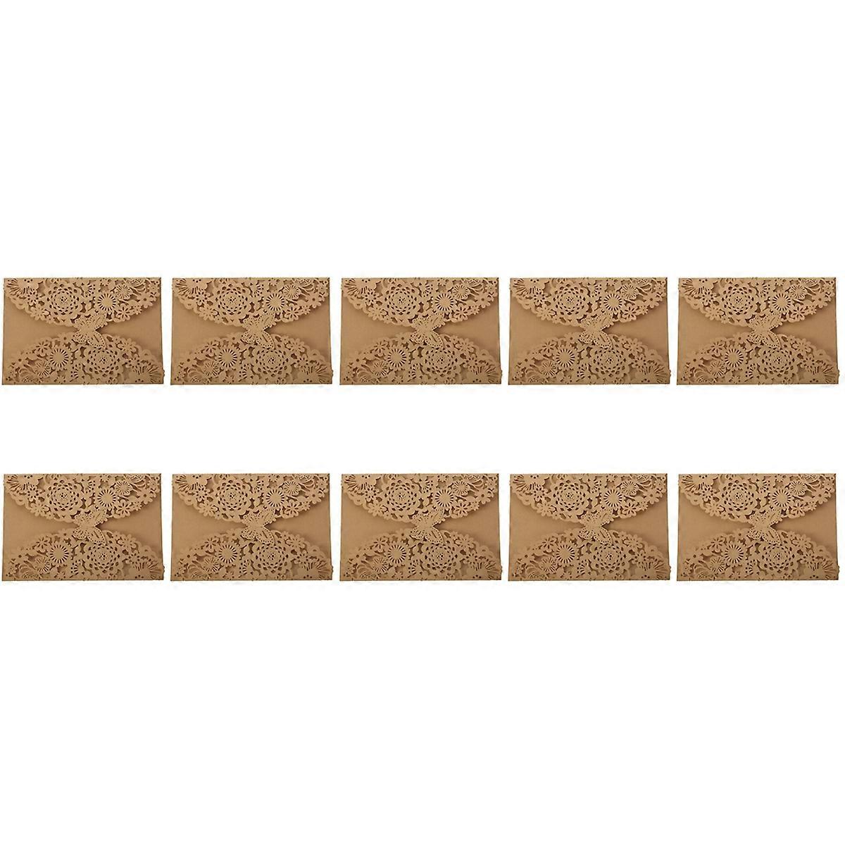 10Pcs/Set Delicate Carved Butterflies Romantic Wedding Party Invitation Card Envelope Invitations fo