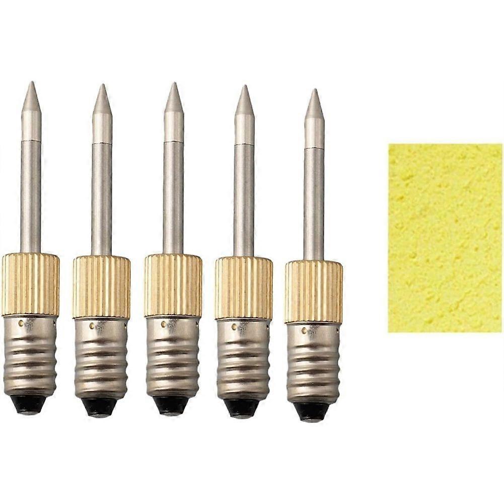 Pack of 5 Soldering Iron Tips, Replacement Tips, E10 Interface, Soldering Iron, Copper Tips for Ele