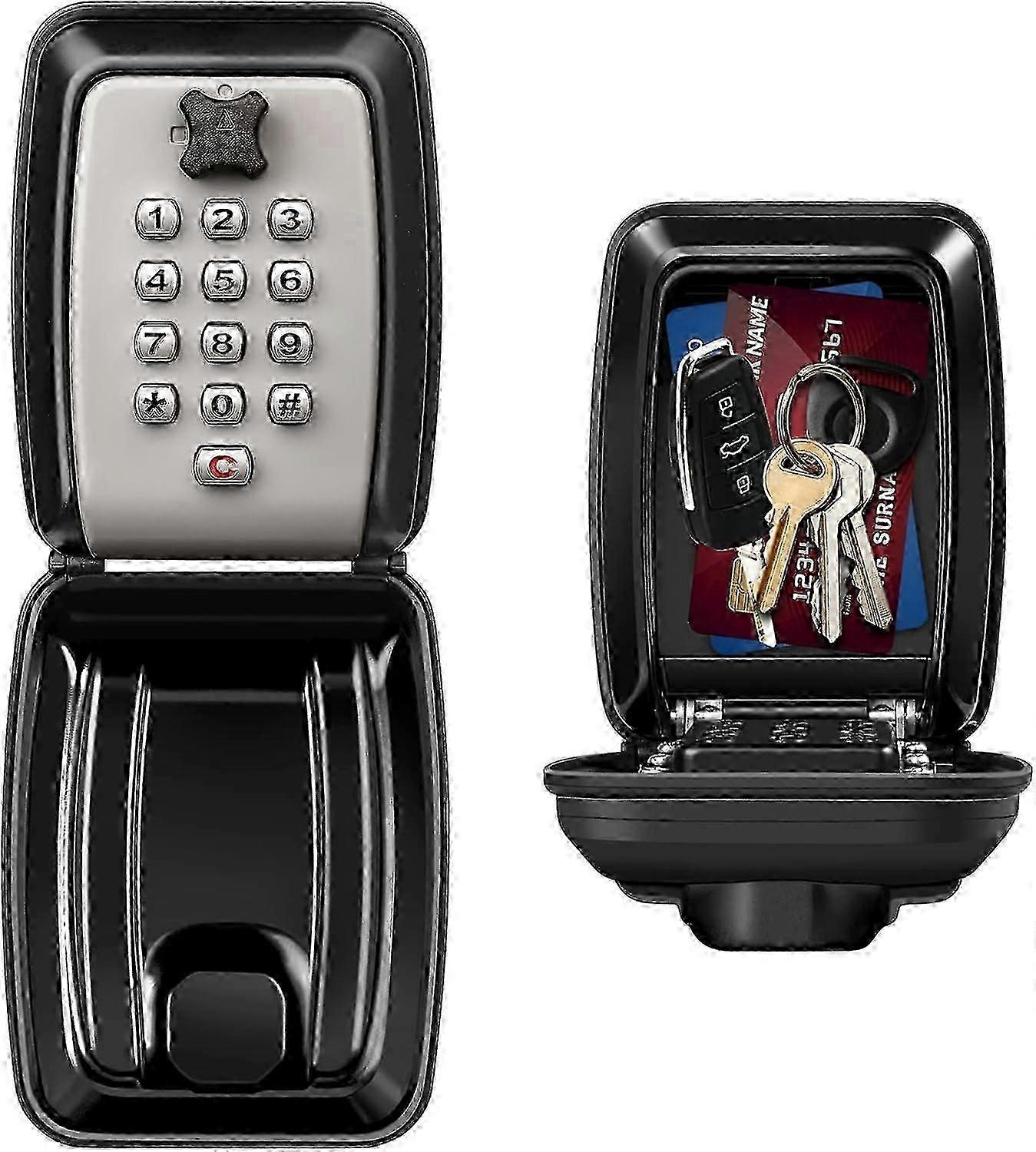 Wall-mounted key box with waterproof design for garage storage