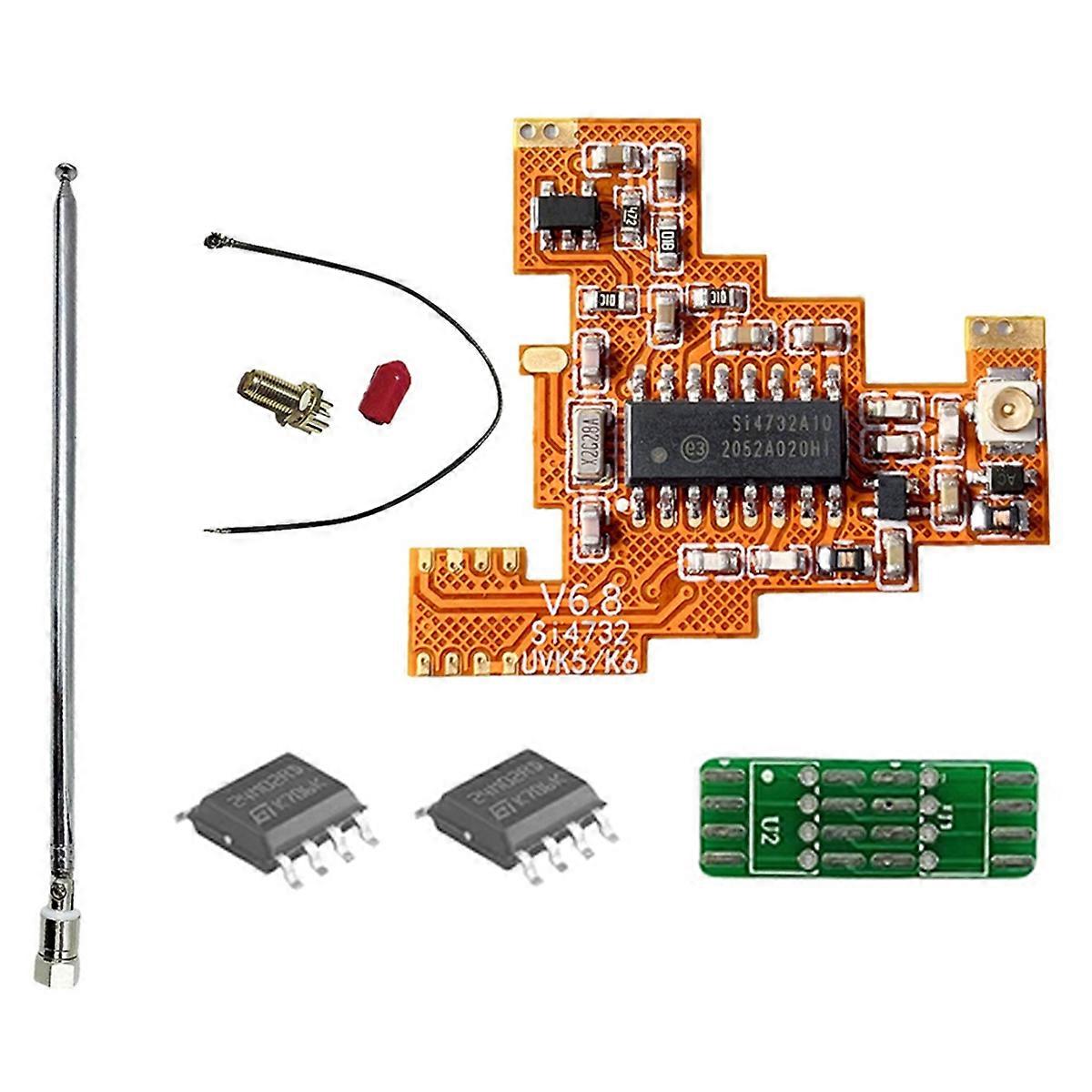 SI4732 V6.8 FPC Module+2 X 2M Chip+Antenna for UVK5 K6 HF Shortwave Full Band/Single Sideband Reception