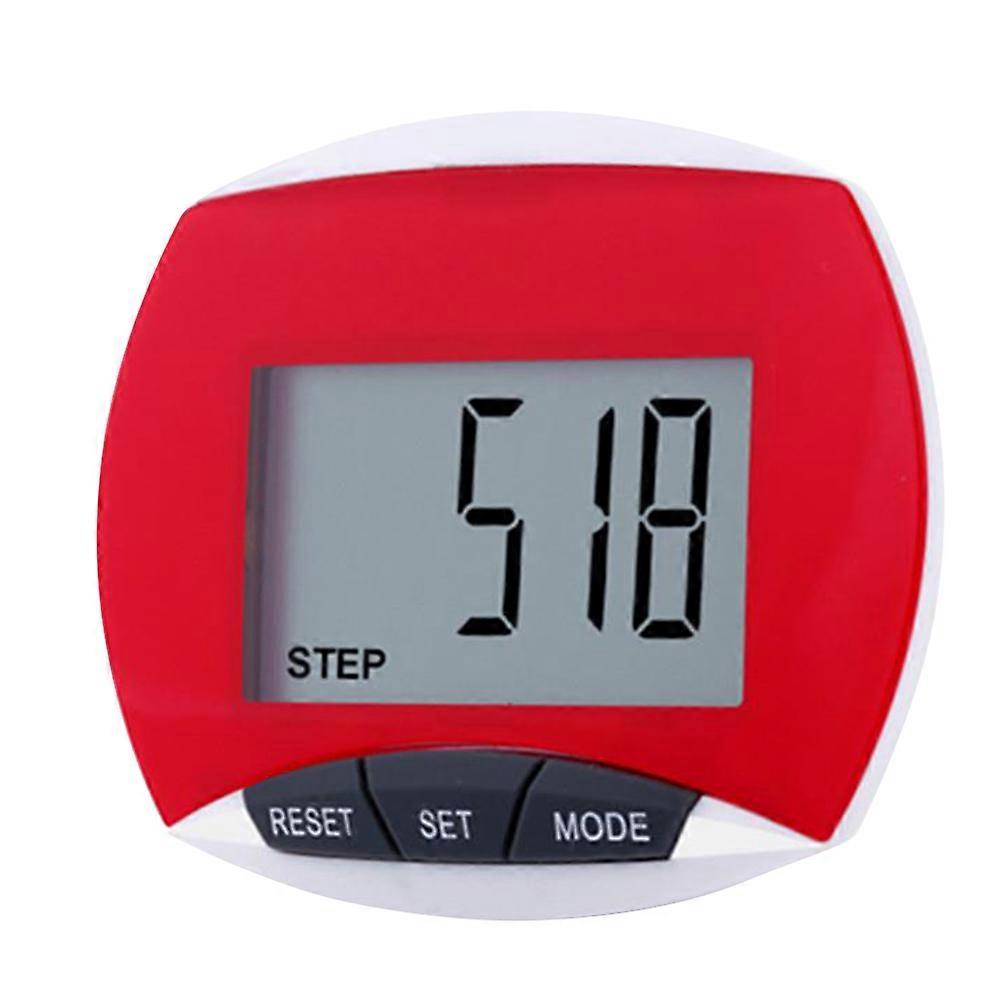 Multifunctional Pedometer Portable Running Pedometer Fitness Information Tool Sports Supplies Accessories for Man Woman (Red)