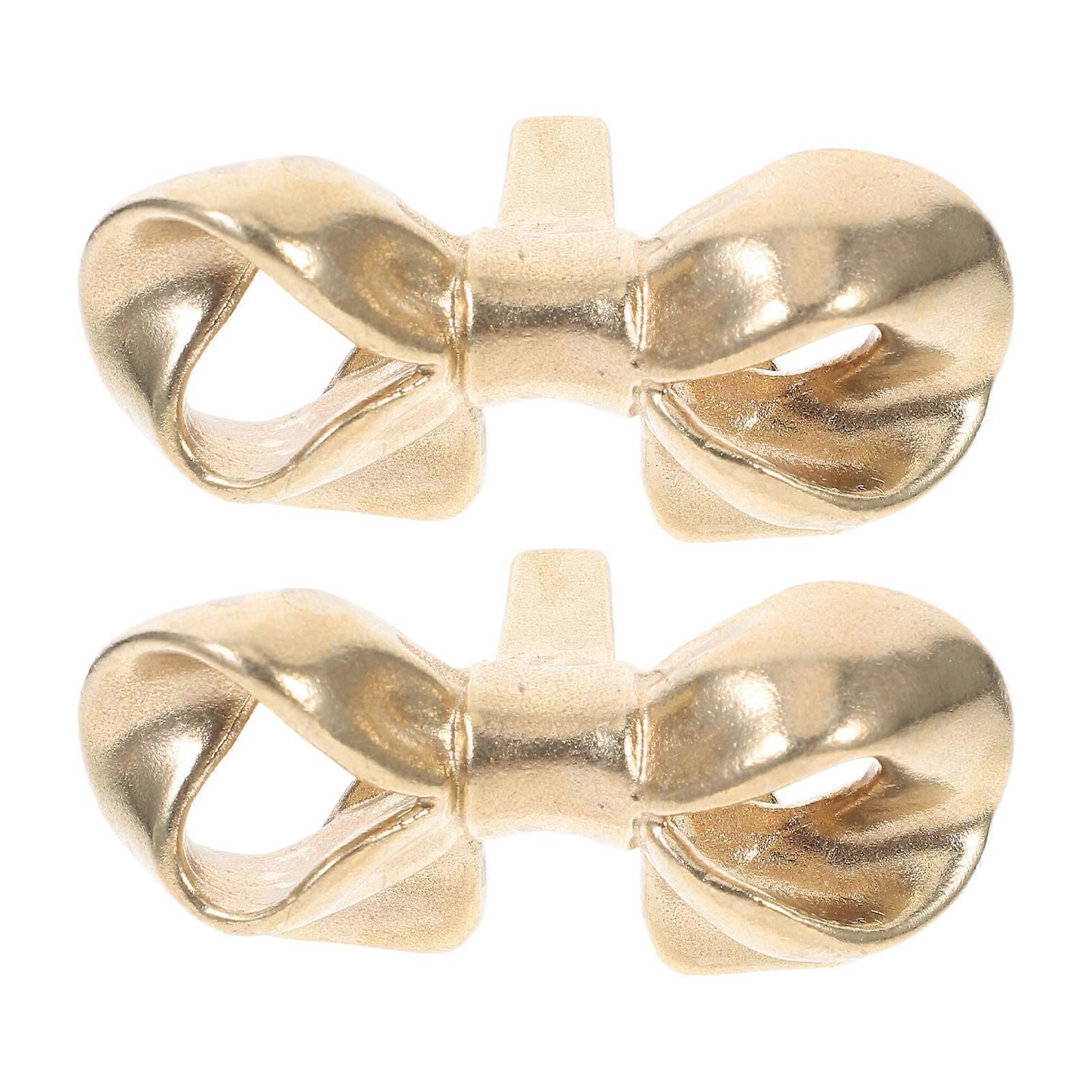 Golden Bow Shape Cabinet Knobs Made of Brass for Decorative Hardware Enhance Home Style 2 Pieces