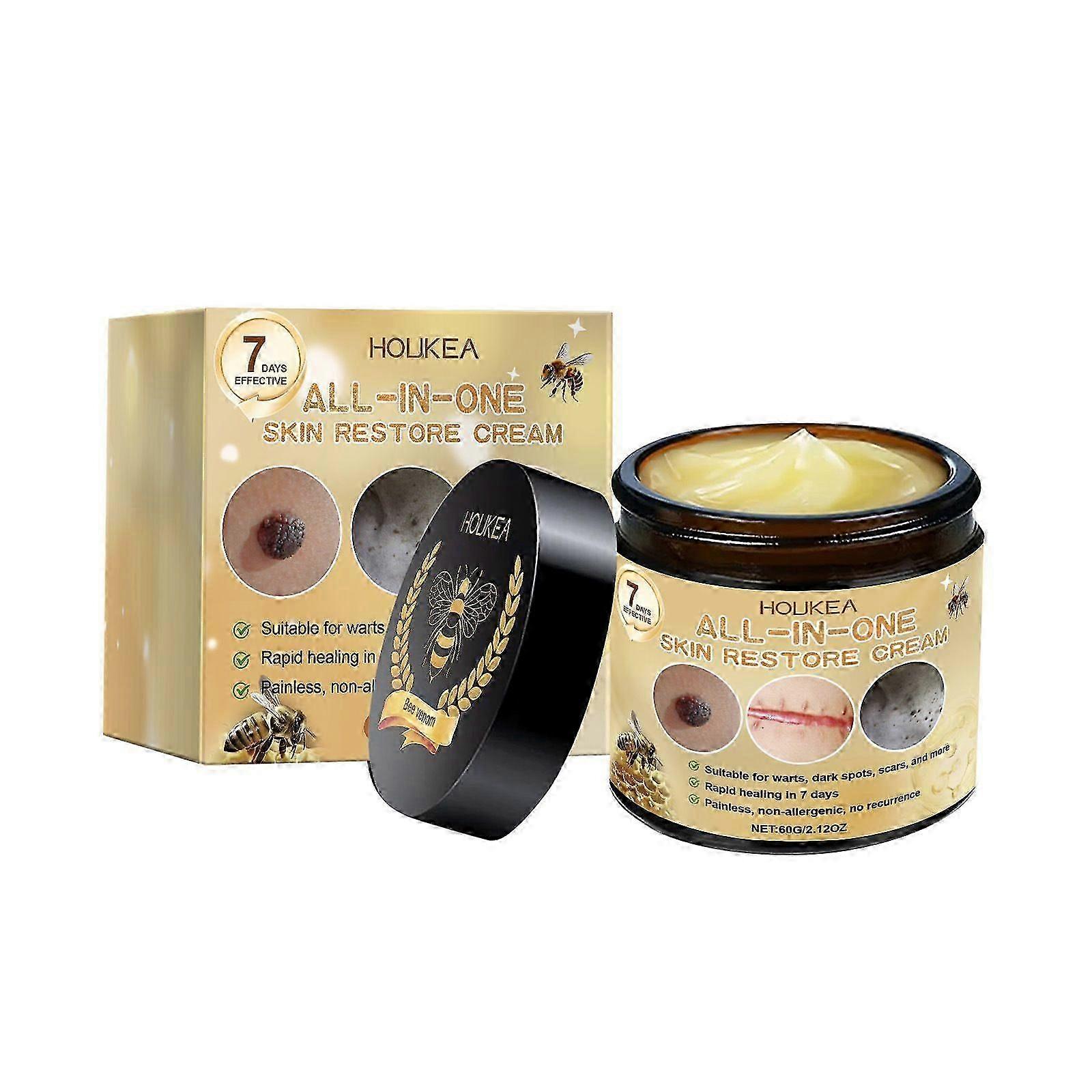كريم Bee Venom الكل في واحد ، كريم علاج بشرة سم النحل ، كريم إصلاح السم النحل المضاد للثآليل للوجه والجسم