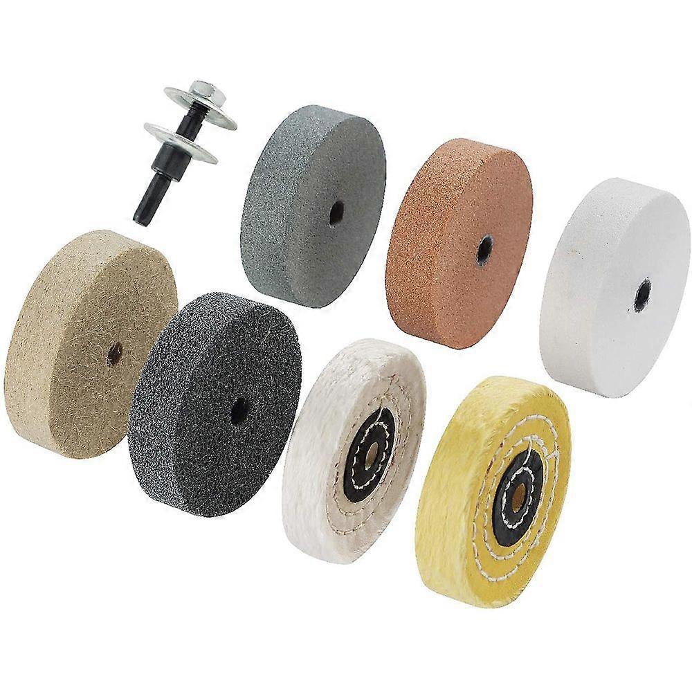 Buffing Polishing Wheel Kit 3 Inch,for Bench Buffer/Bench Grinder,Buffing Wheel Hole 3/8 Inch,Drill