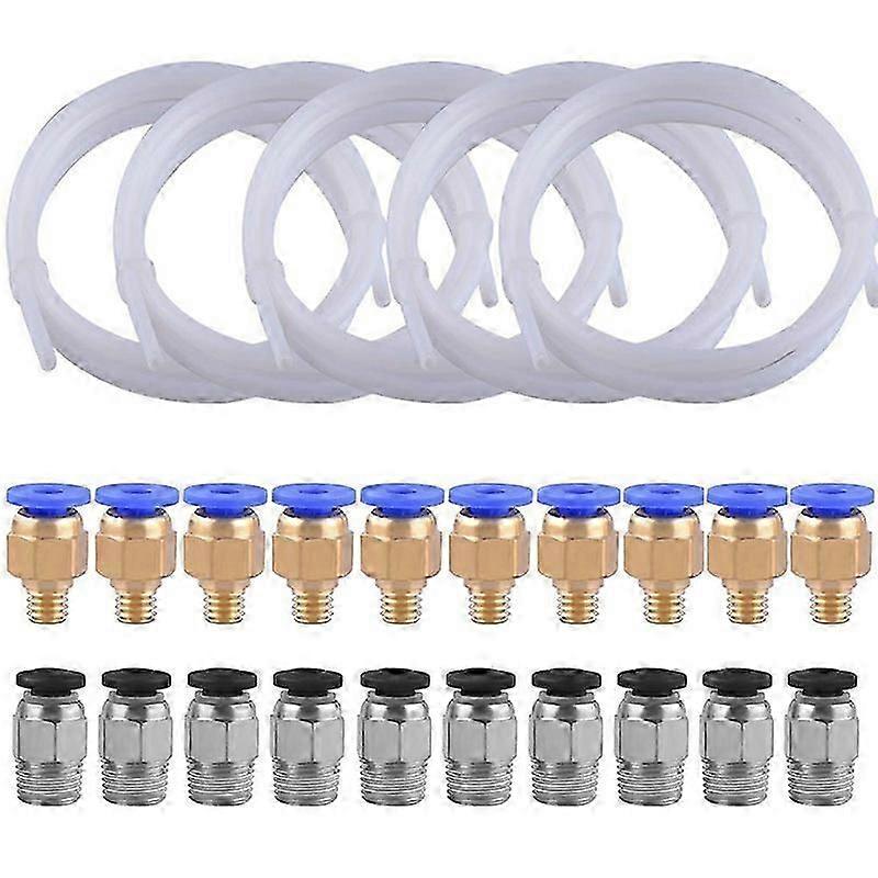 PTFE tubing and fittings set 1.5M PC4-M6 PC4-M10