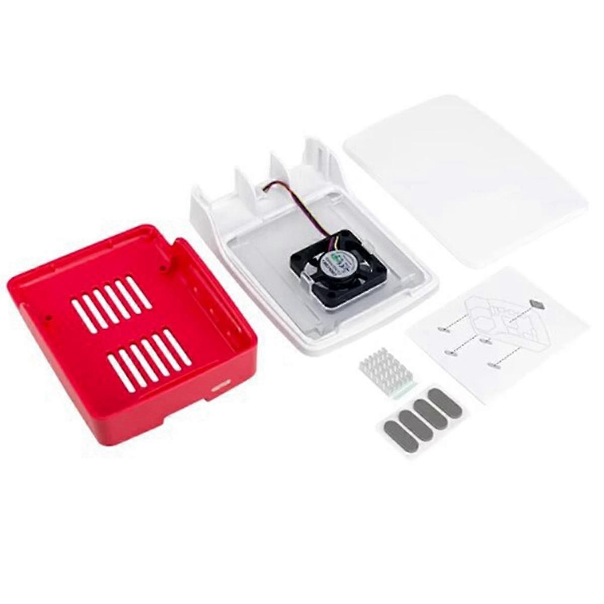 For Pi5 Case CASE Multifunctional Red White Case with Cooling Fan Case
