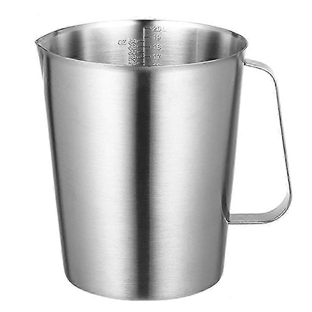 Stainless Steel Measuring Cup With Marking With Handle,kitchen Practical Measuring Cup Container (2